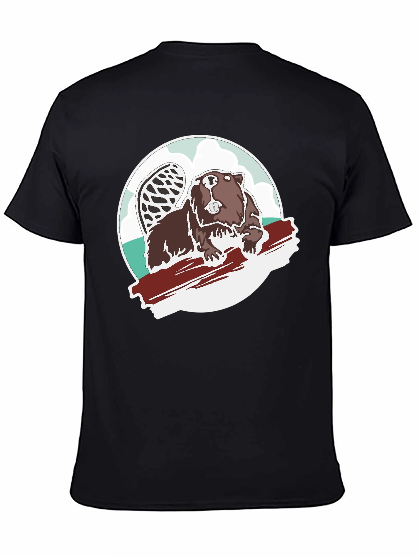 Beaver Graphic Tee - Black Cotton Blend