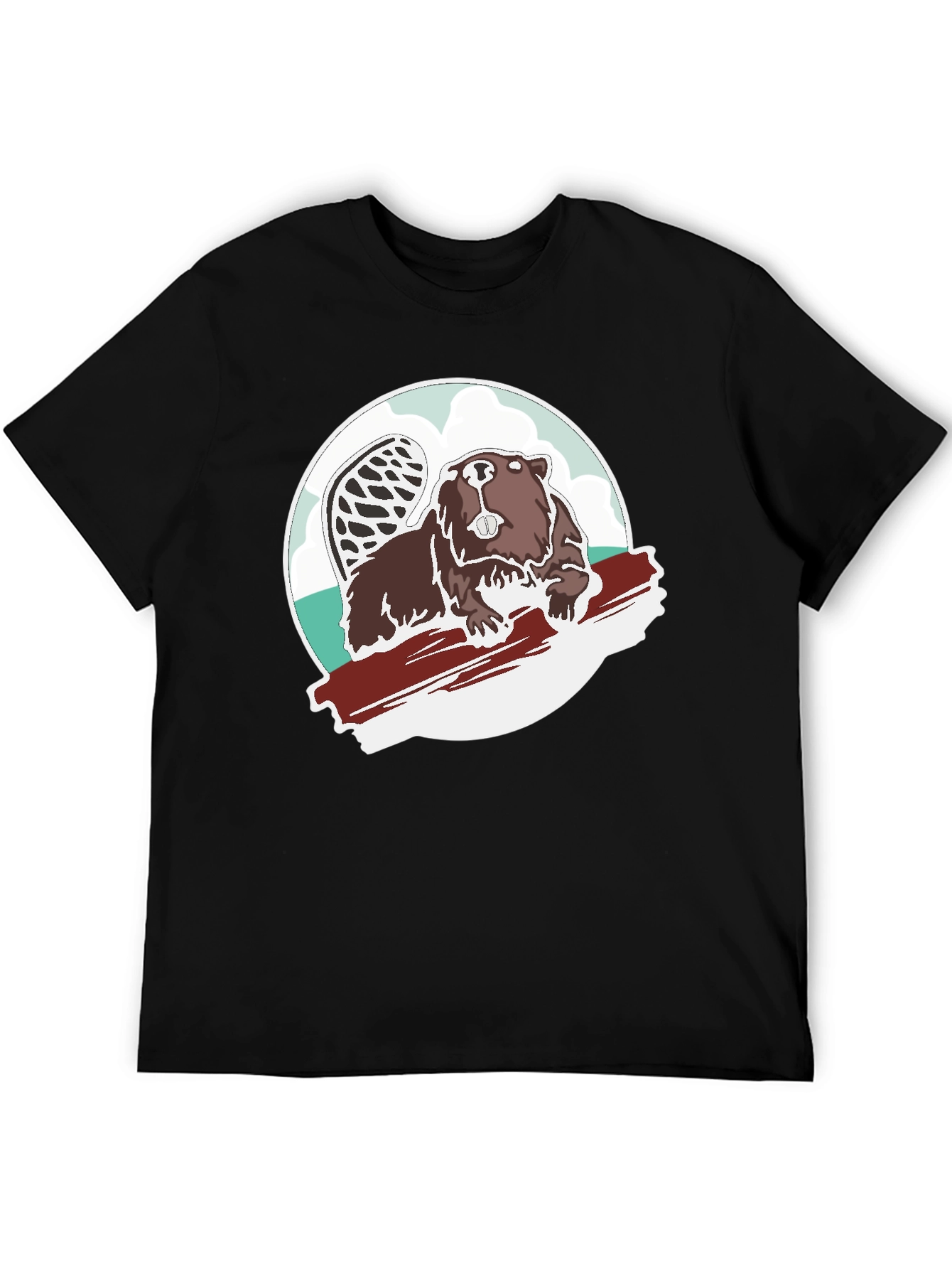Beaver Graphic Tee - Black Cotton Blend