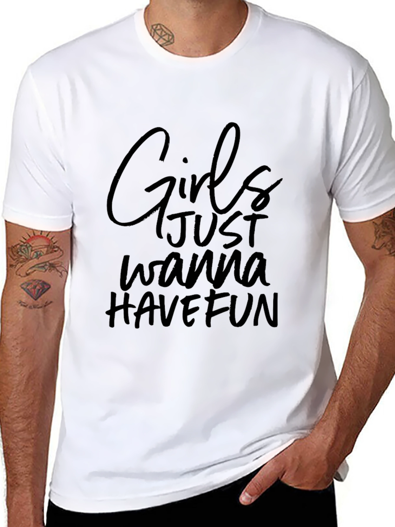 Girls Wanna Have Fun Black Graphic Tee