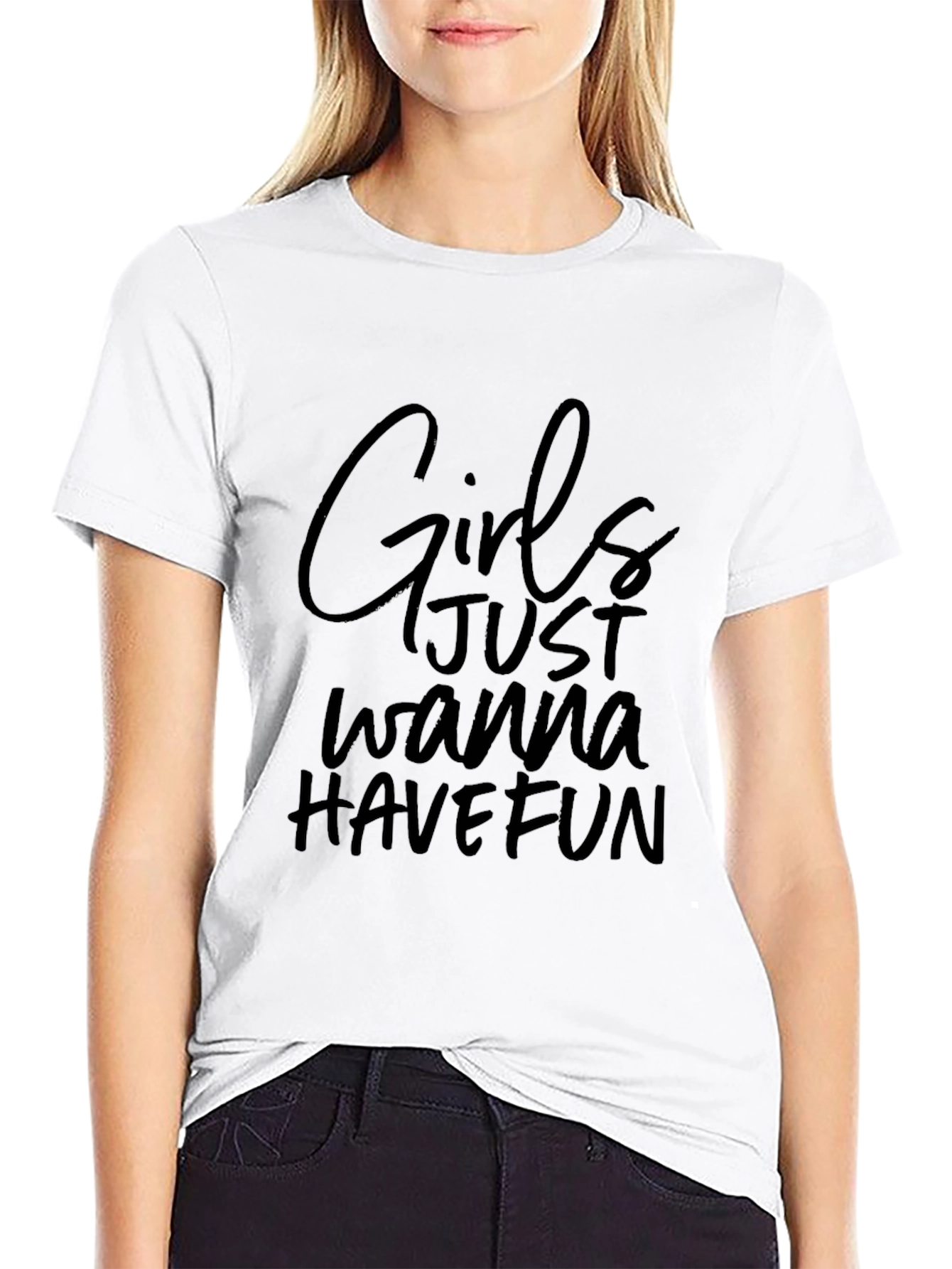 Girls Wanna Have Fun Black Graphic Tee