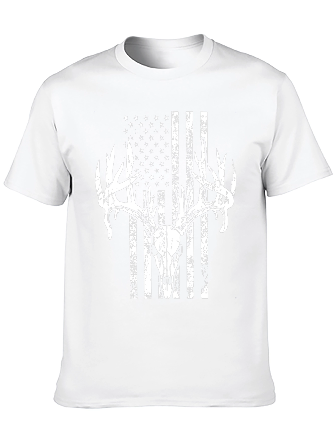 American Flag Deer Skull Graphic Tee - Hunting Apparel
