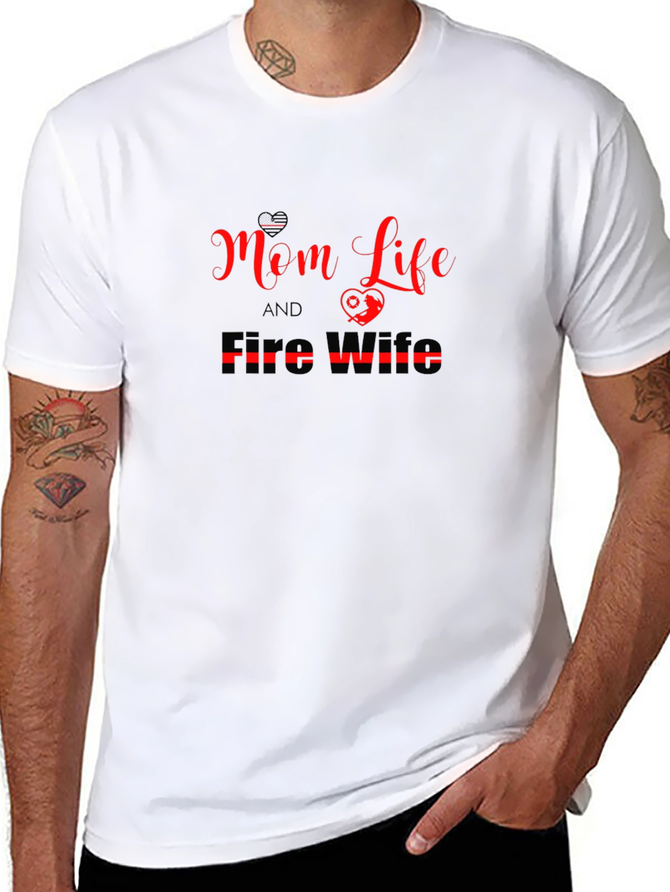 Mom Life & Fire Wife Black Graphic Tee