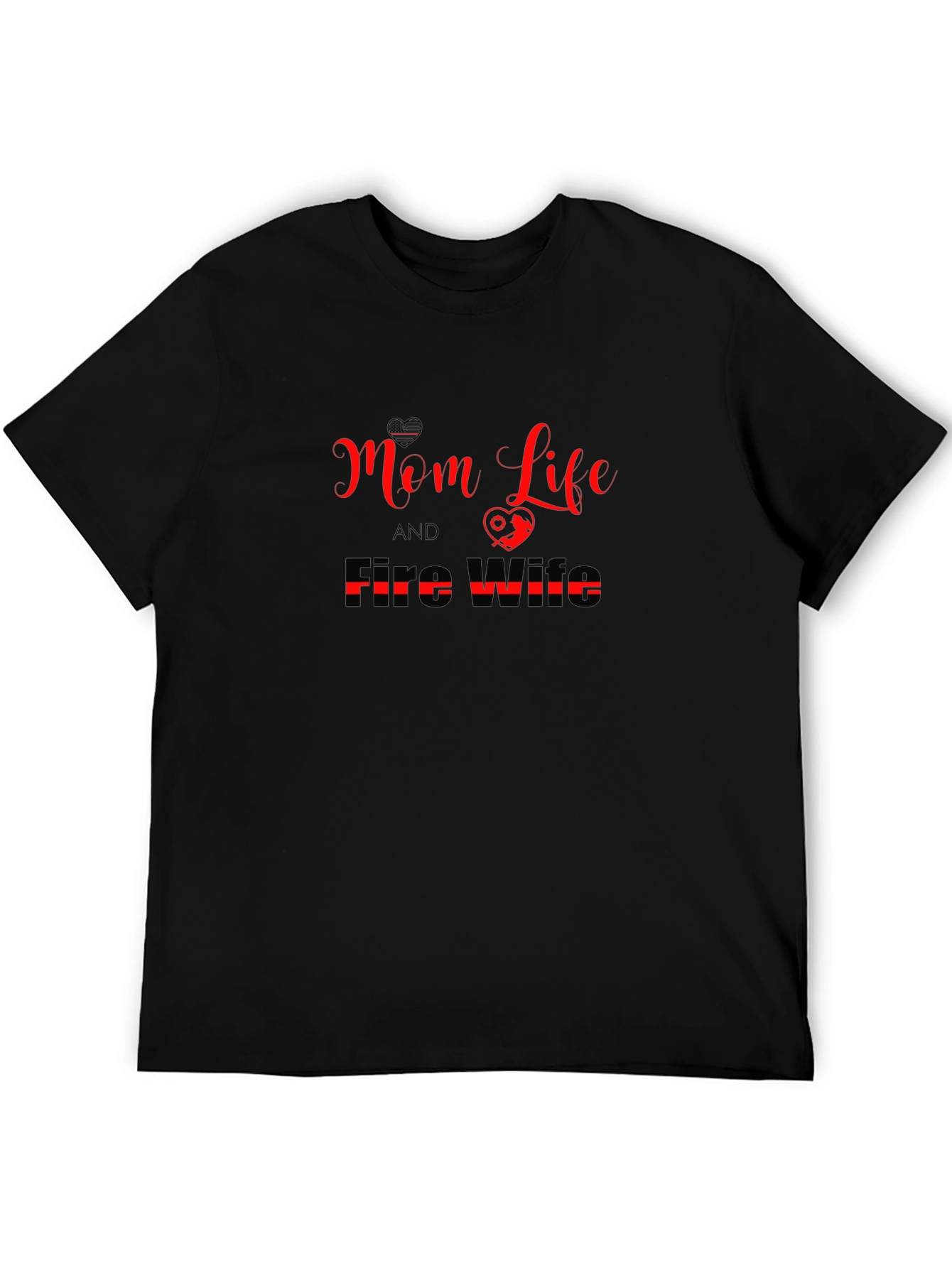 Mom Life & Fire Wife Black Graphic Tee