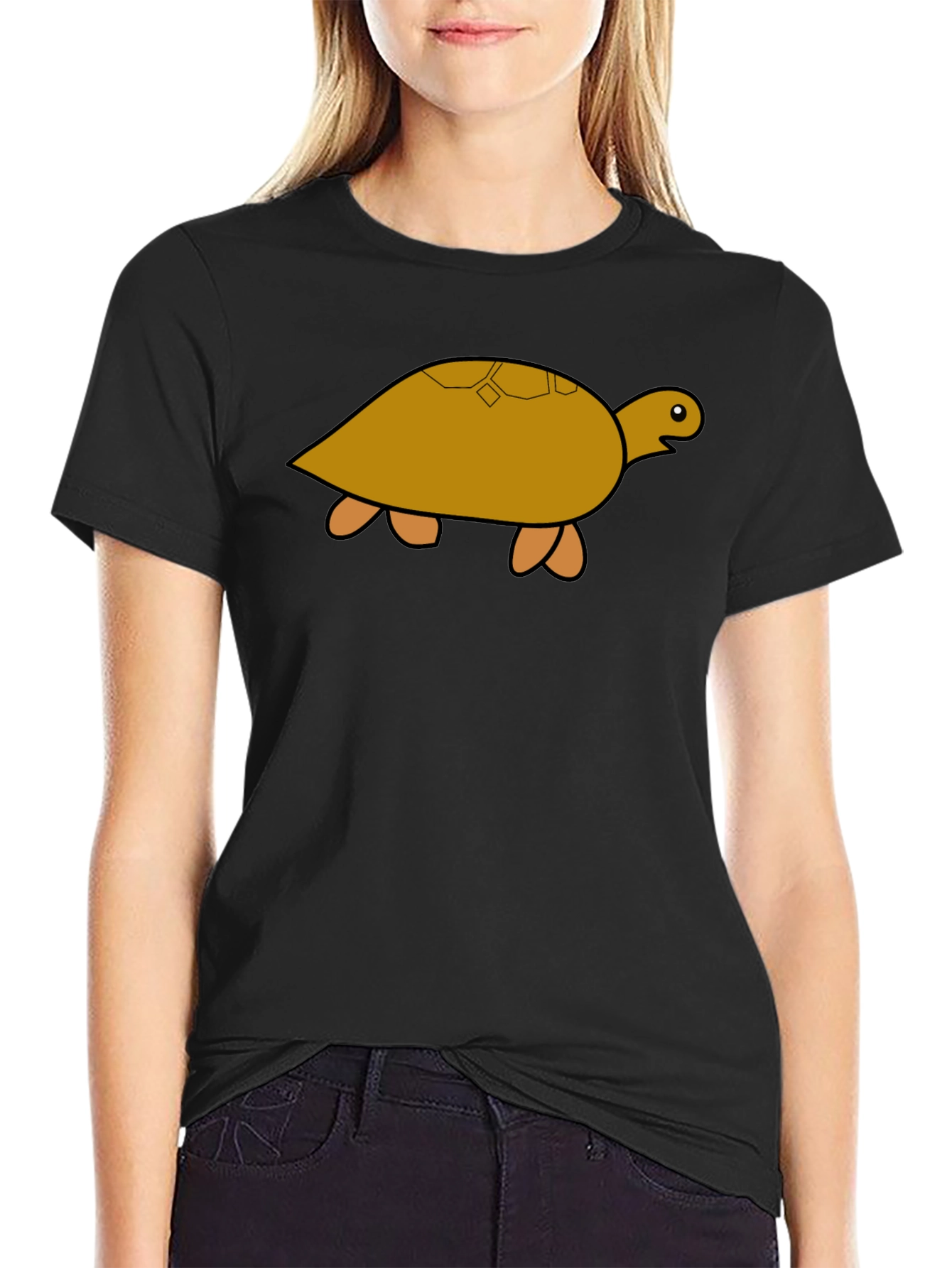 Turtle Graphic T-Shirt - Black Cotton Tee