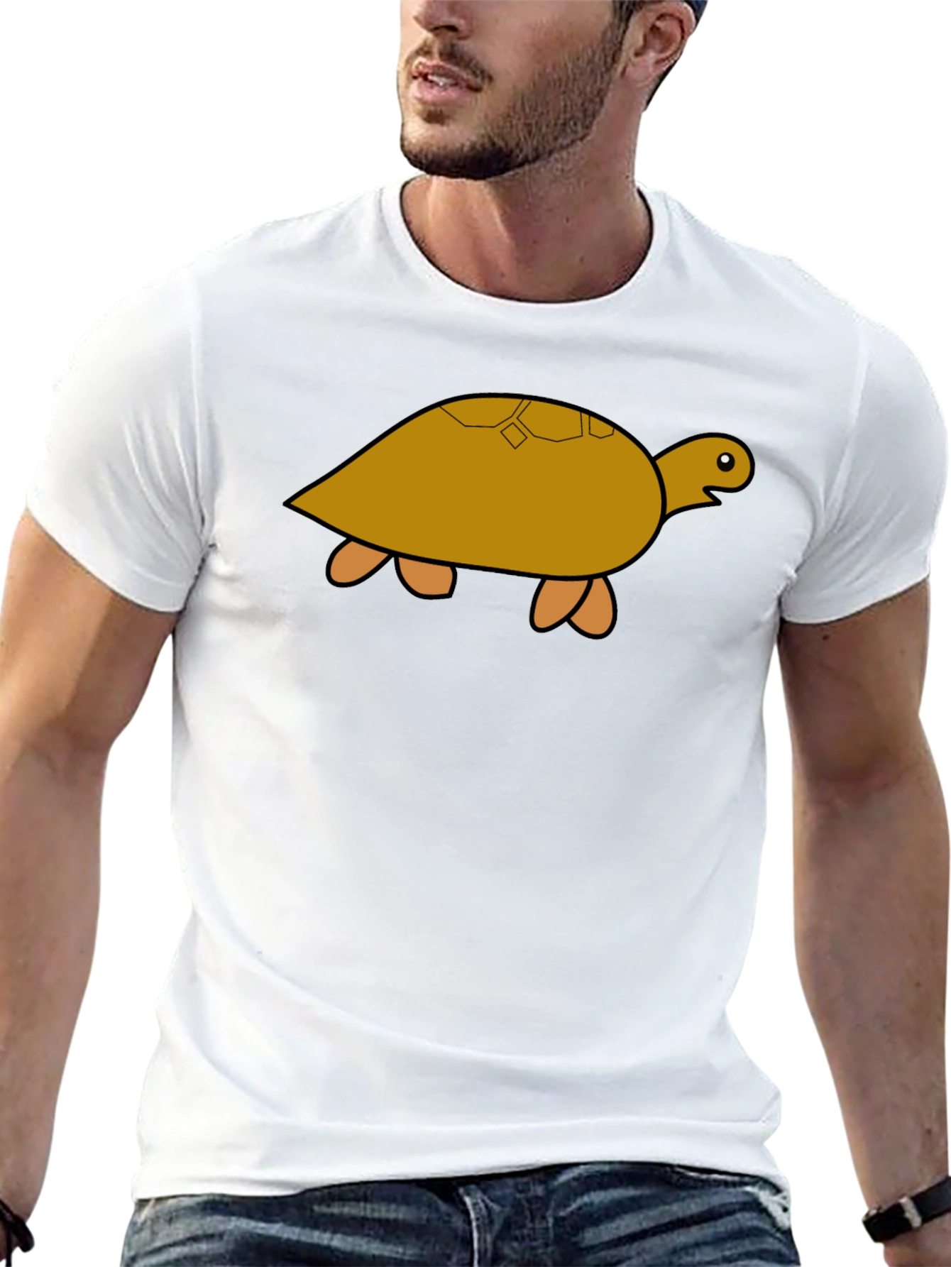 Turtle Graphic T-Shirt - Black Cotton Tee