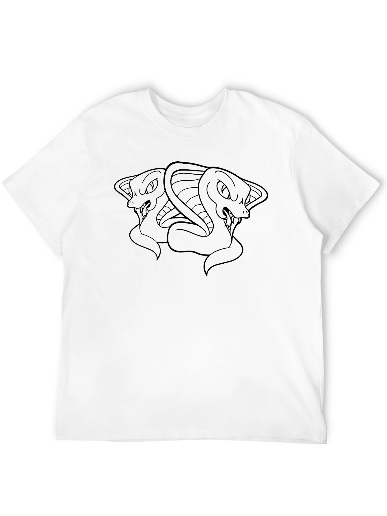 Mens Black Graphic Tee: Cobra Design