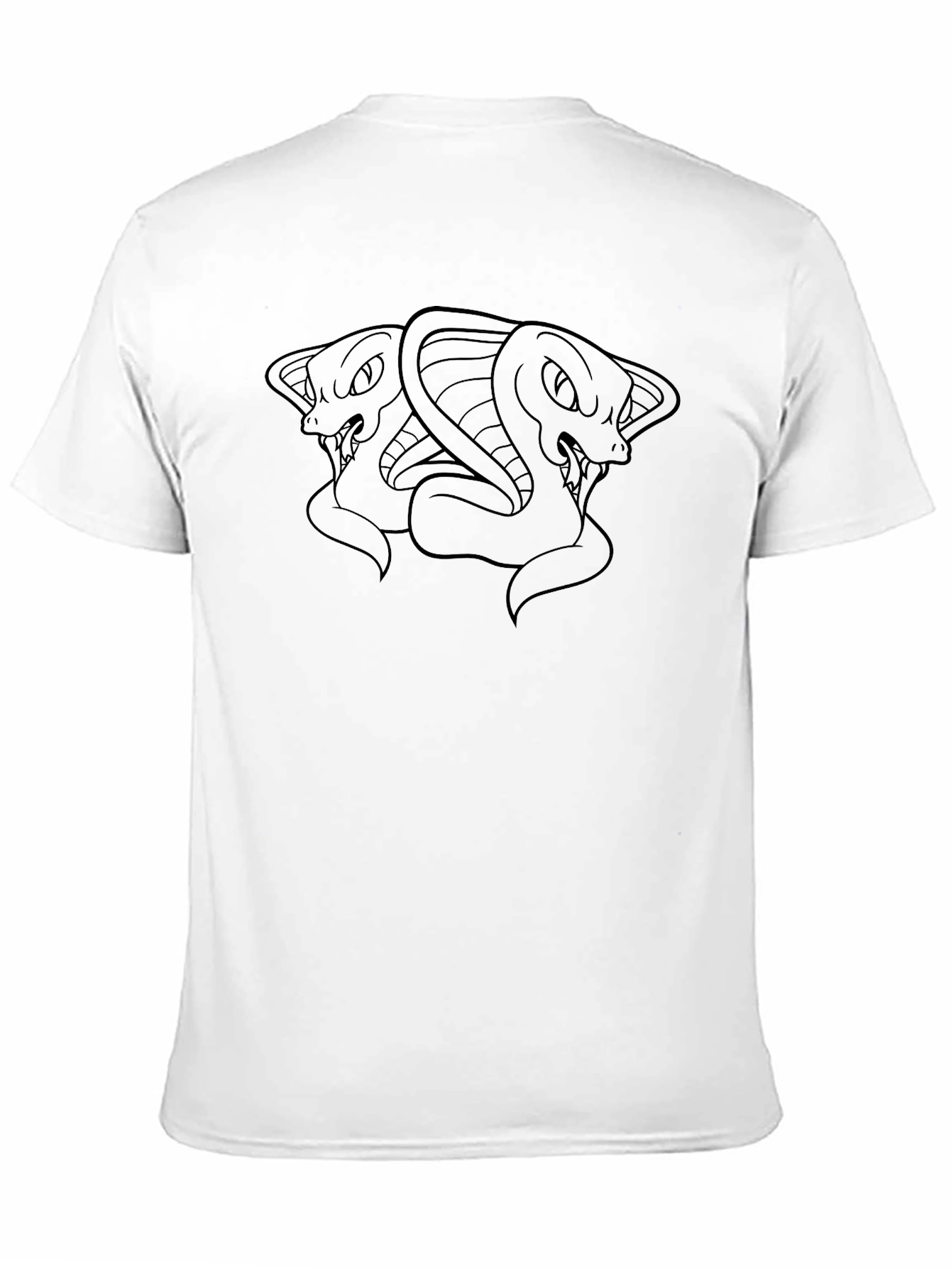 Mens Black Graphic Tee: Cobra Design