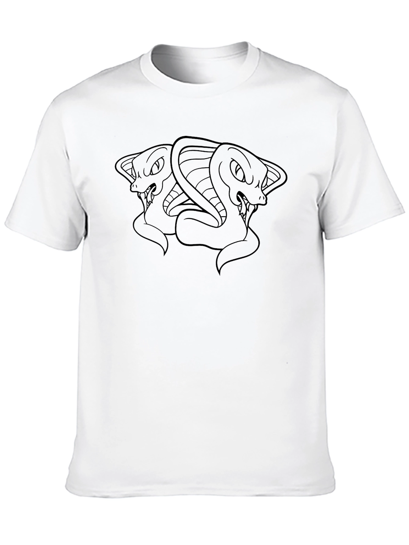 Mens Black Graphic Tee: Cobra Design