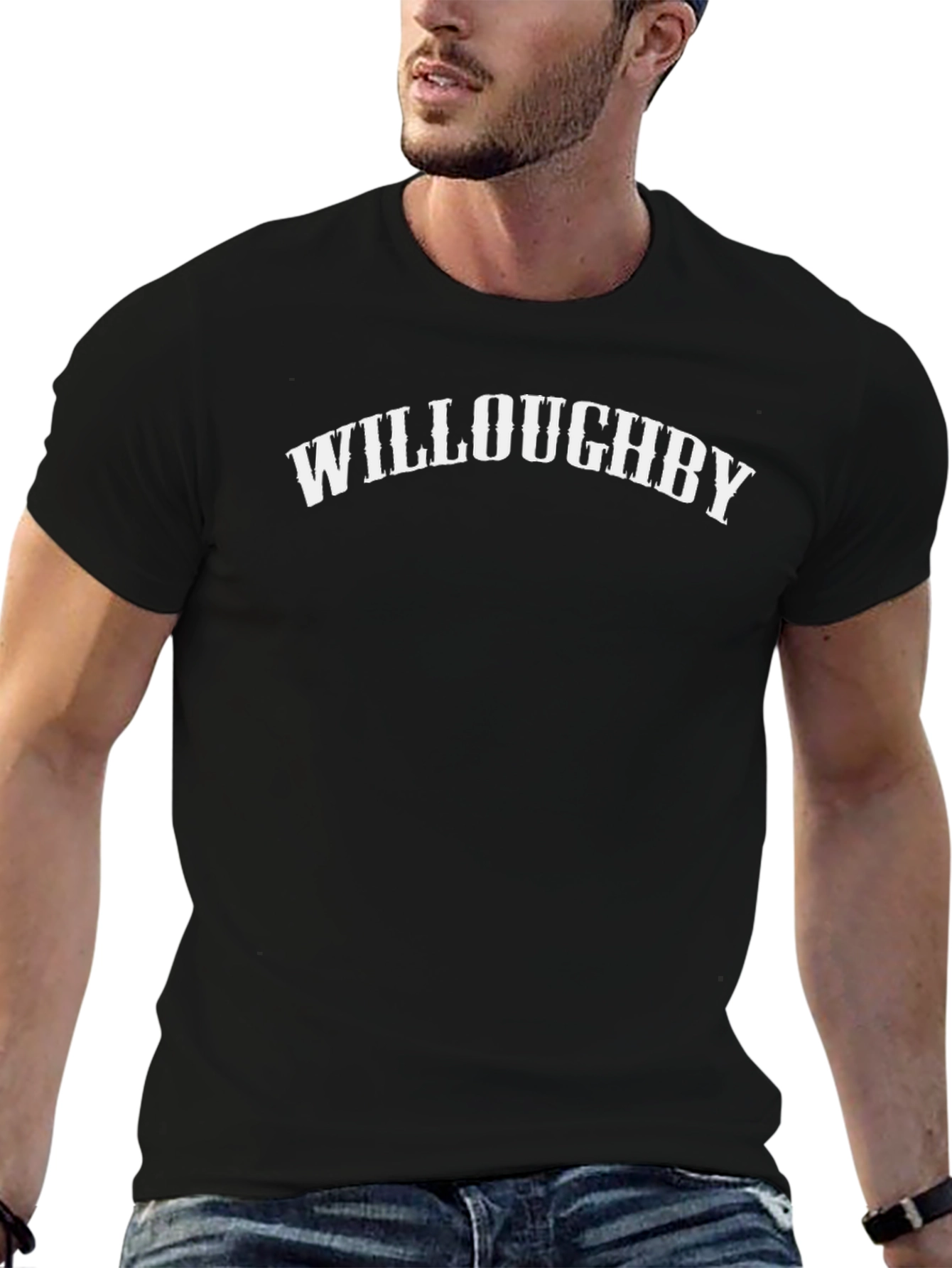 Willoughby Black Cotton Graphic Tee