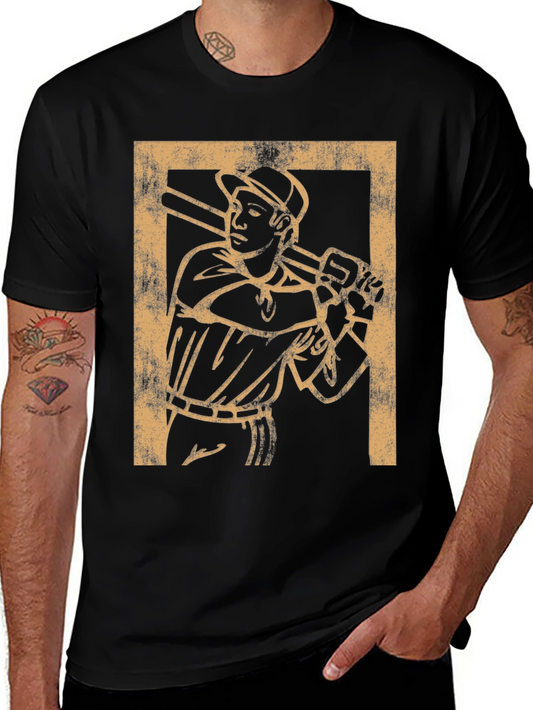 Vintage Baseball Player Graphic T-Shirt