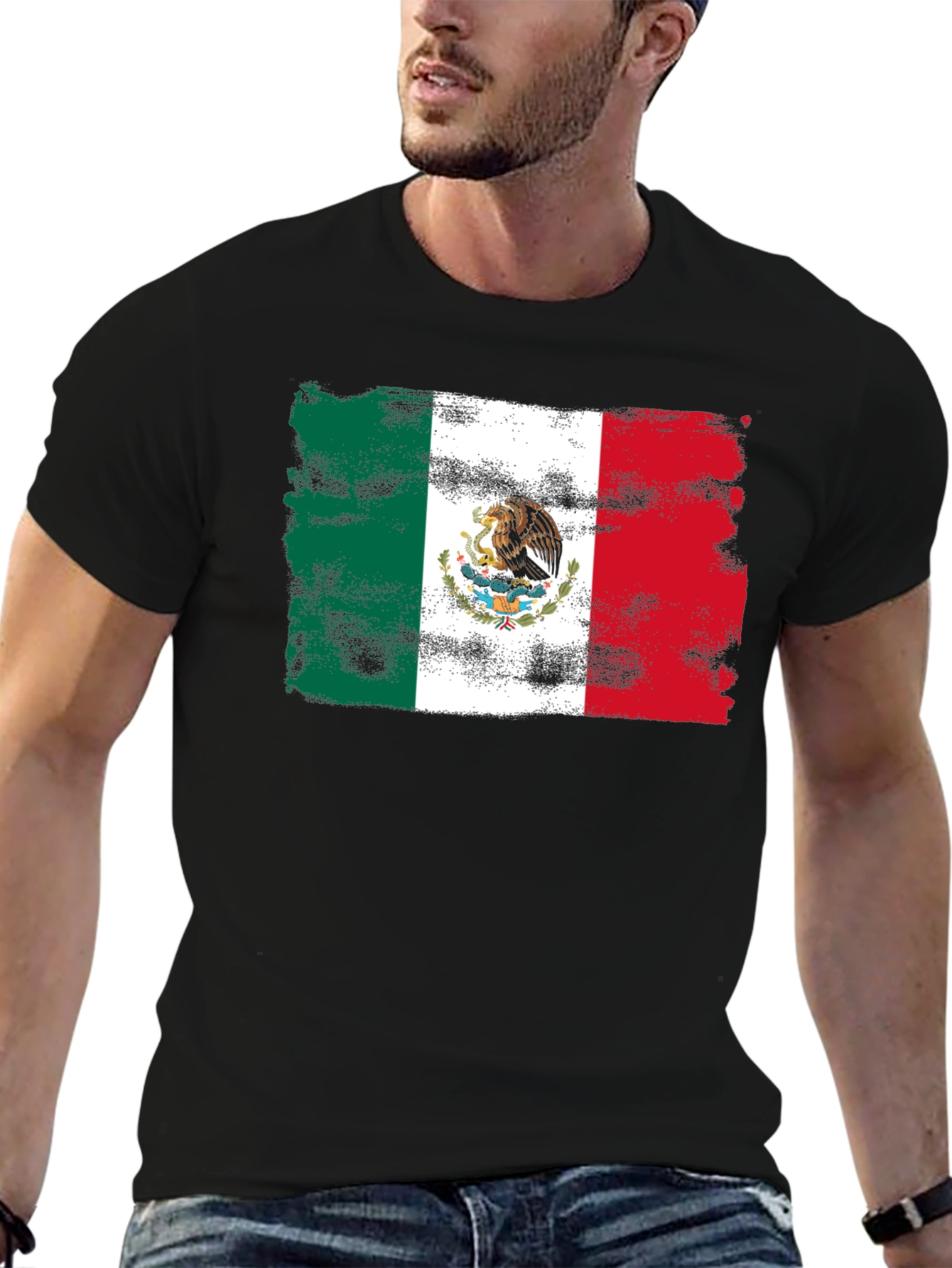 Mexico Flag T-Shirt Distressed Graphic Tee