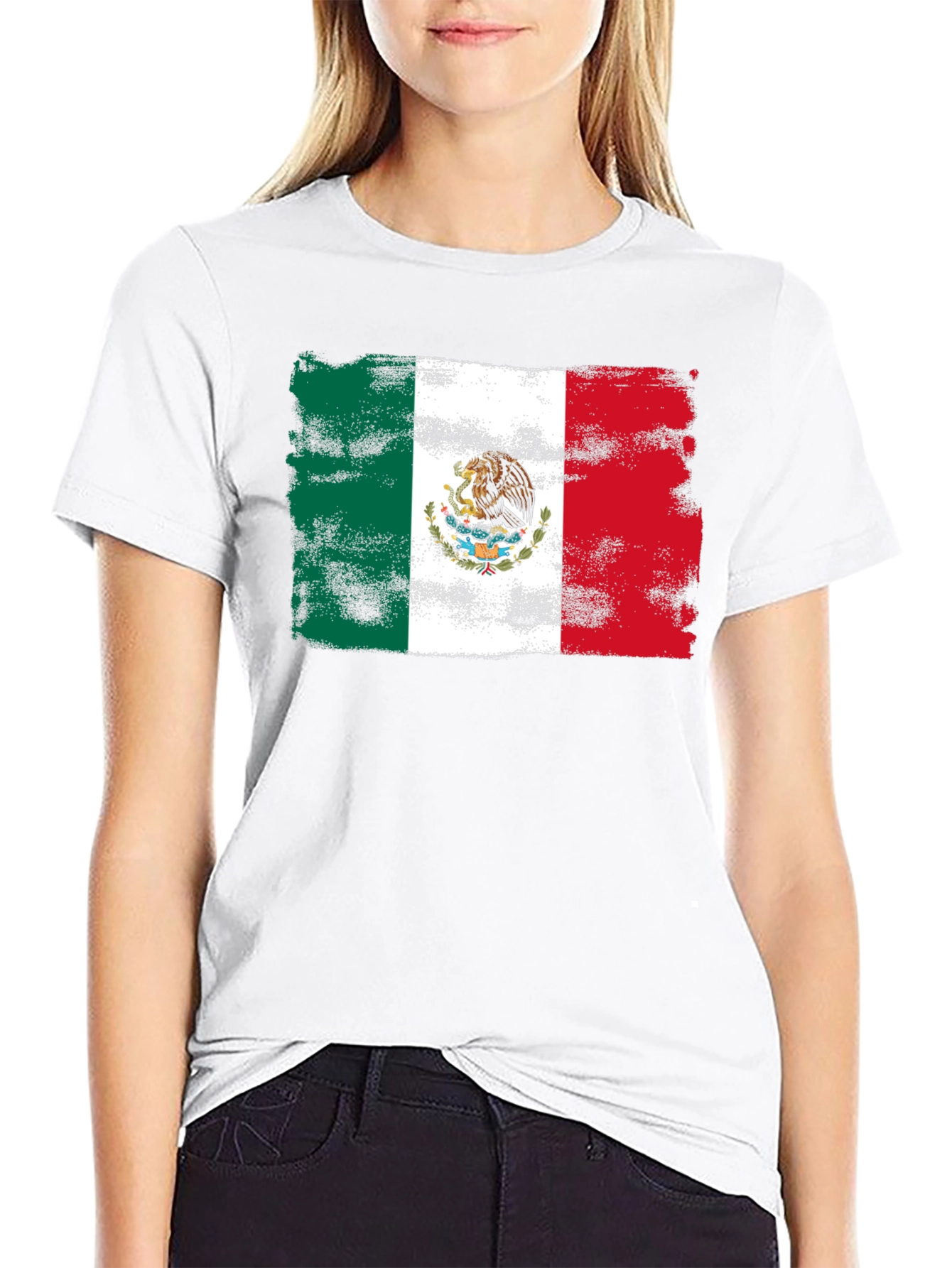 Mexico Flag T-Shirt Distressed Graphic Tee