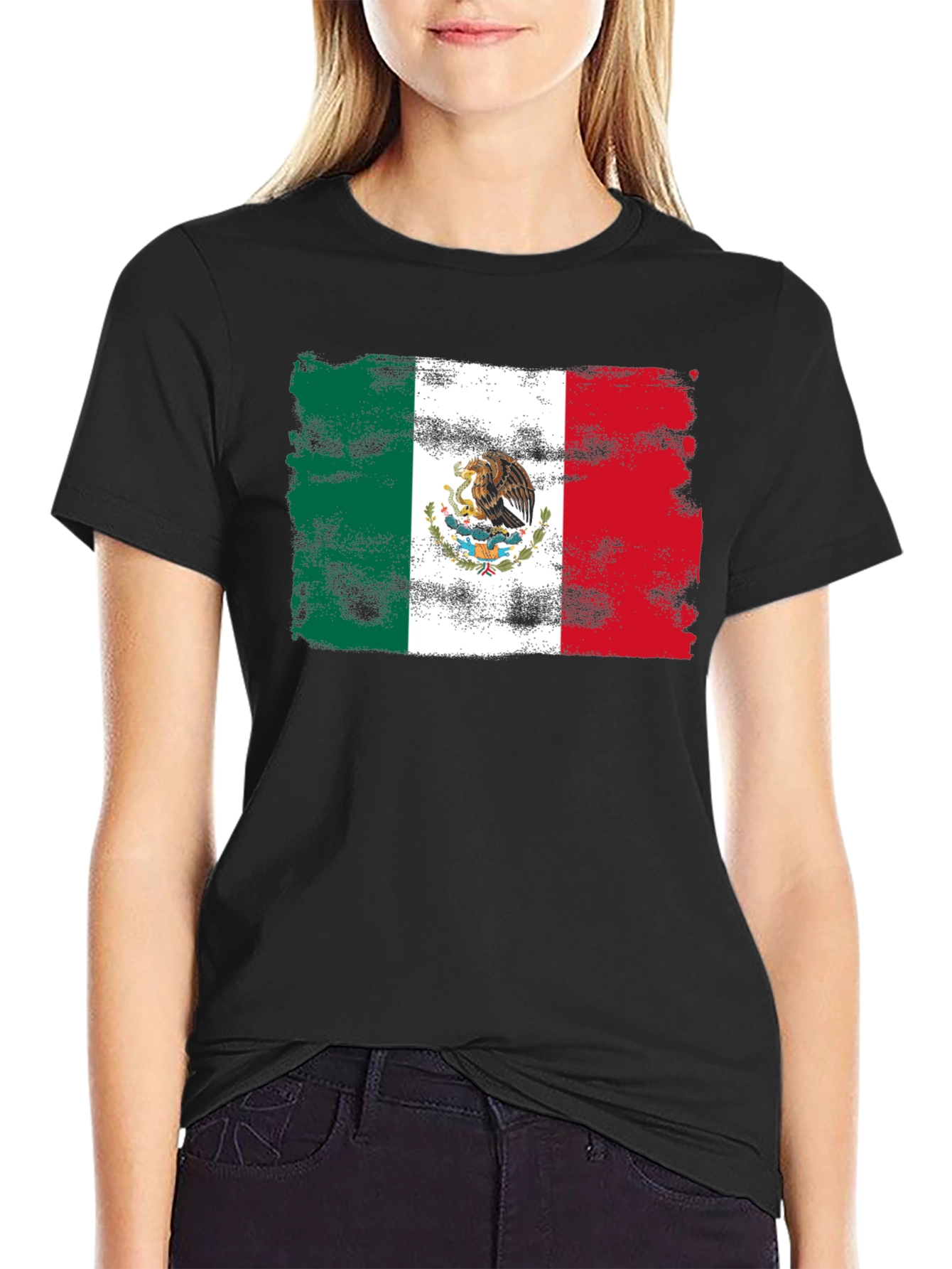 Mexico Flag T-Shirt Distressed Graphic Tee