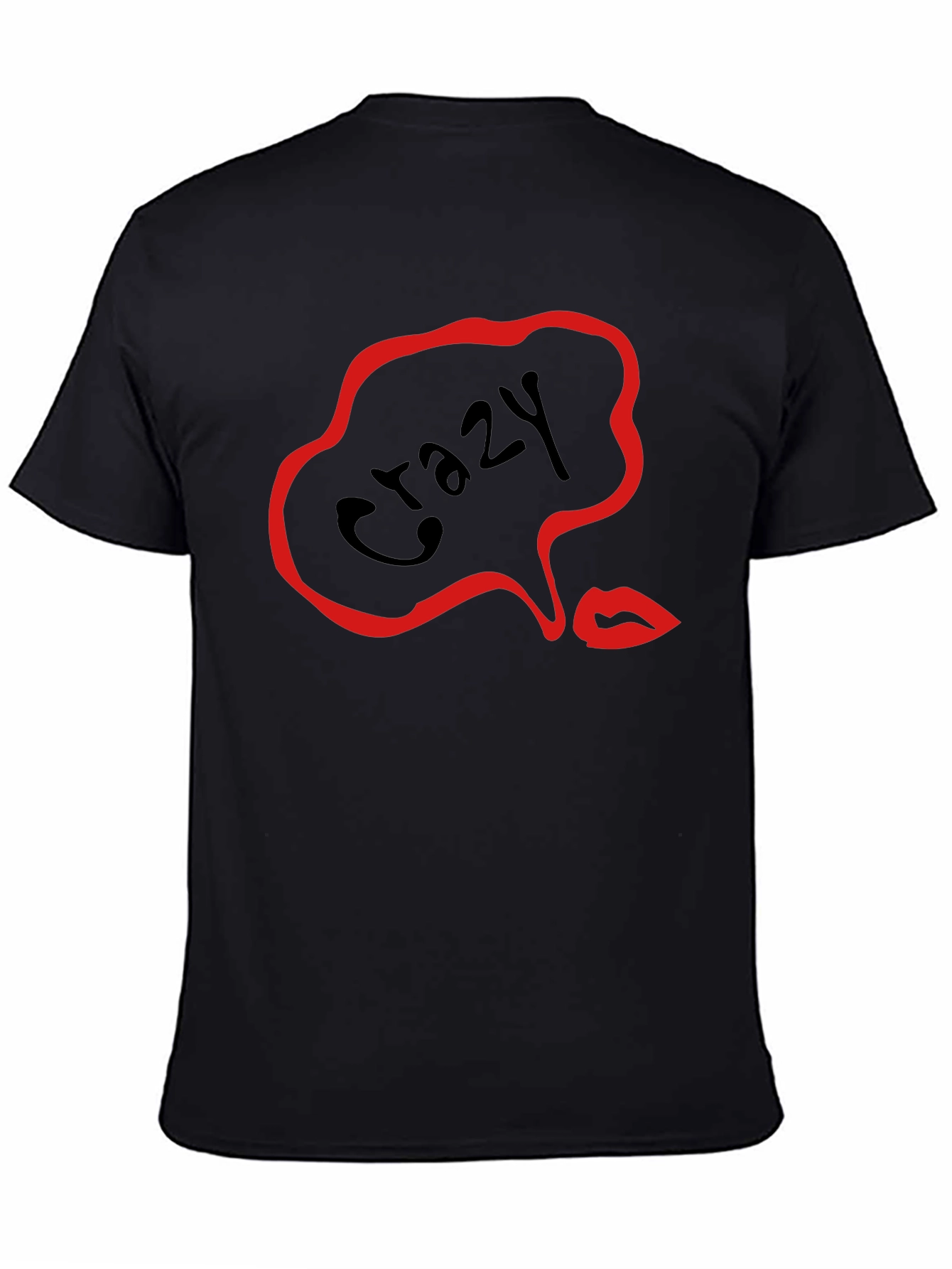 Crazy Lips Graphic Black T-Shirt