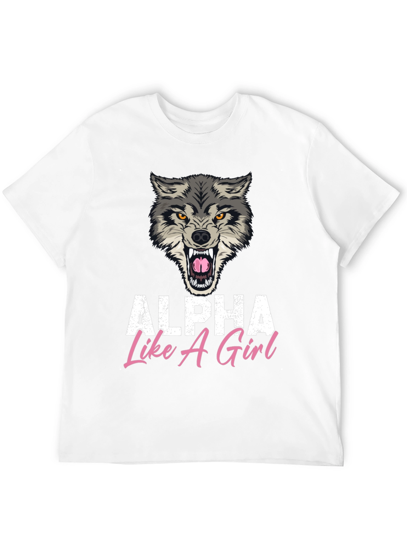 Alpha Like A Girl Graphic Tee - Wolf Design