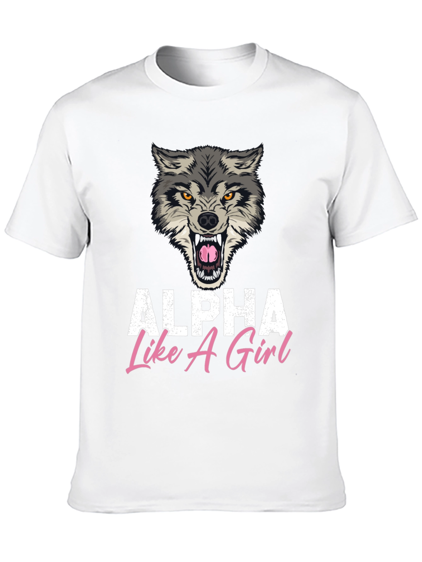 Alpha Like A Girl Graphic Tee - Wolf Design