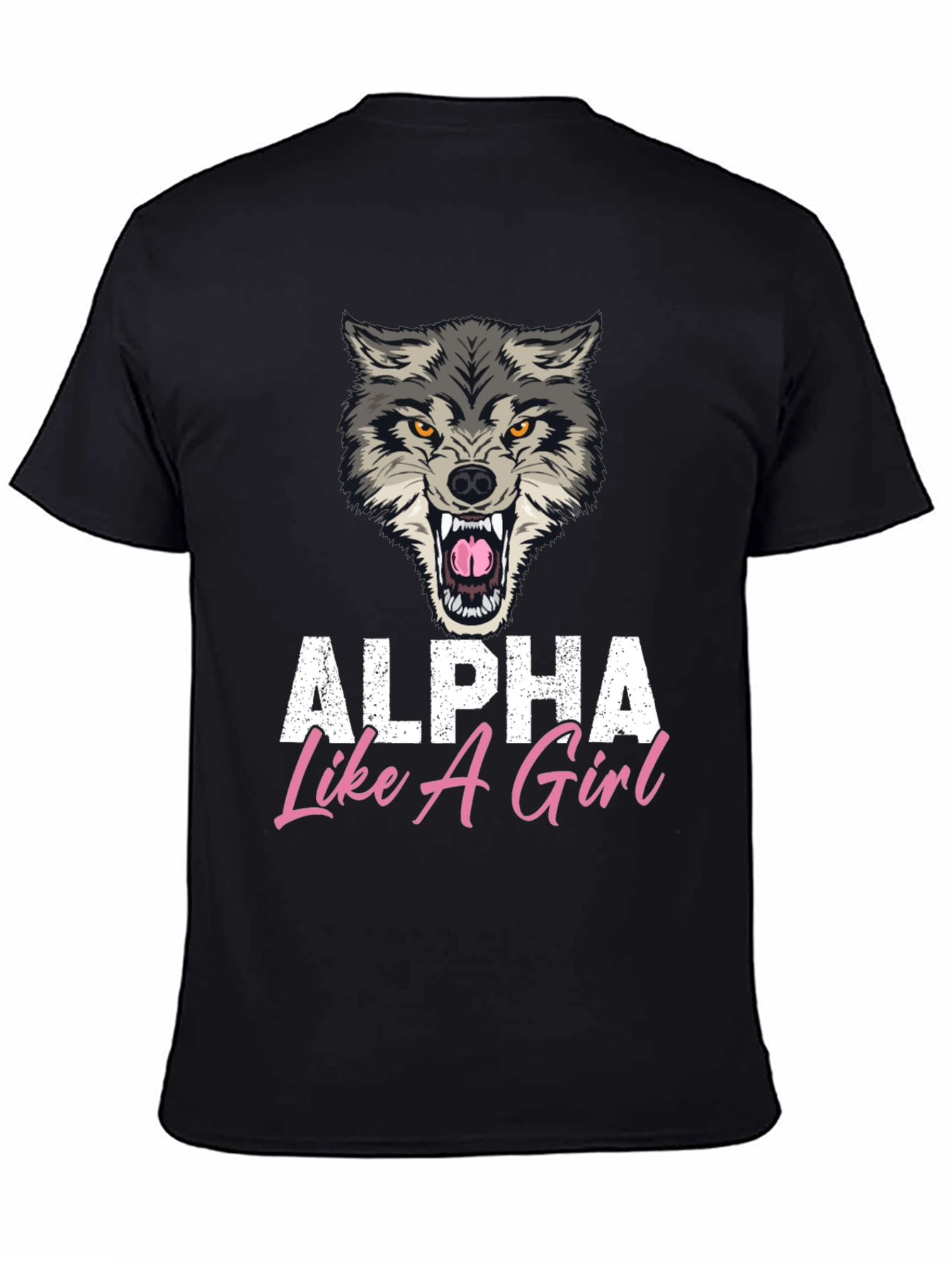Alpha Like A Girl Graphic Tee - Wolf Design