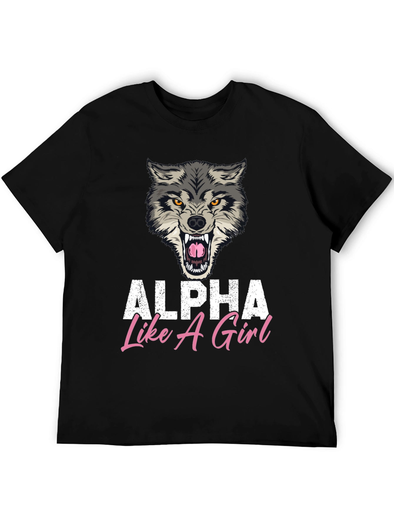 Alpha Like A Girl Graphic Tee - Wolf Design