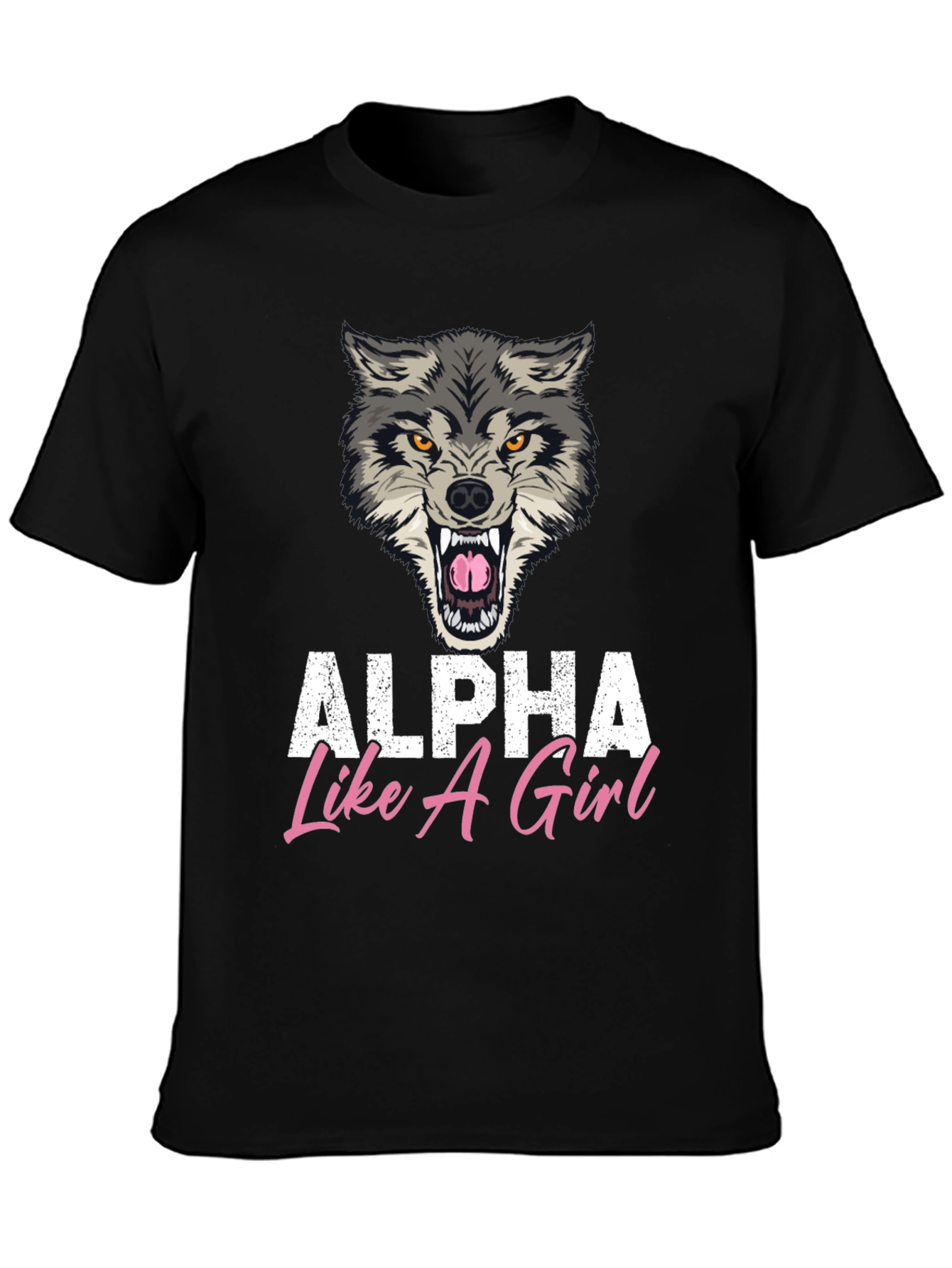Alpha Like A Girl Graphic Tee - Wolf Design