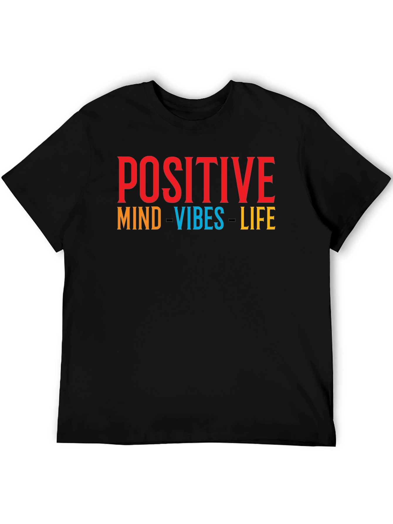 Positive Vibes T-Shirt - Graphic Print Crew Neck Tee