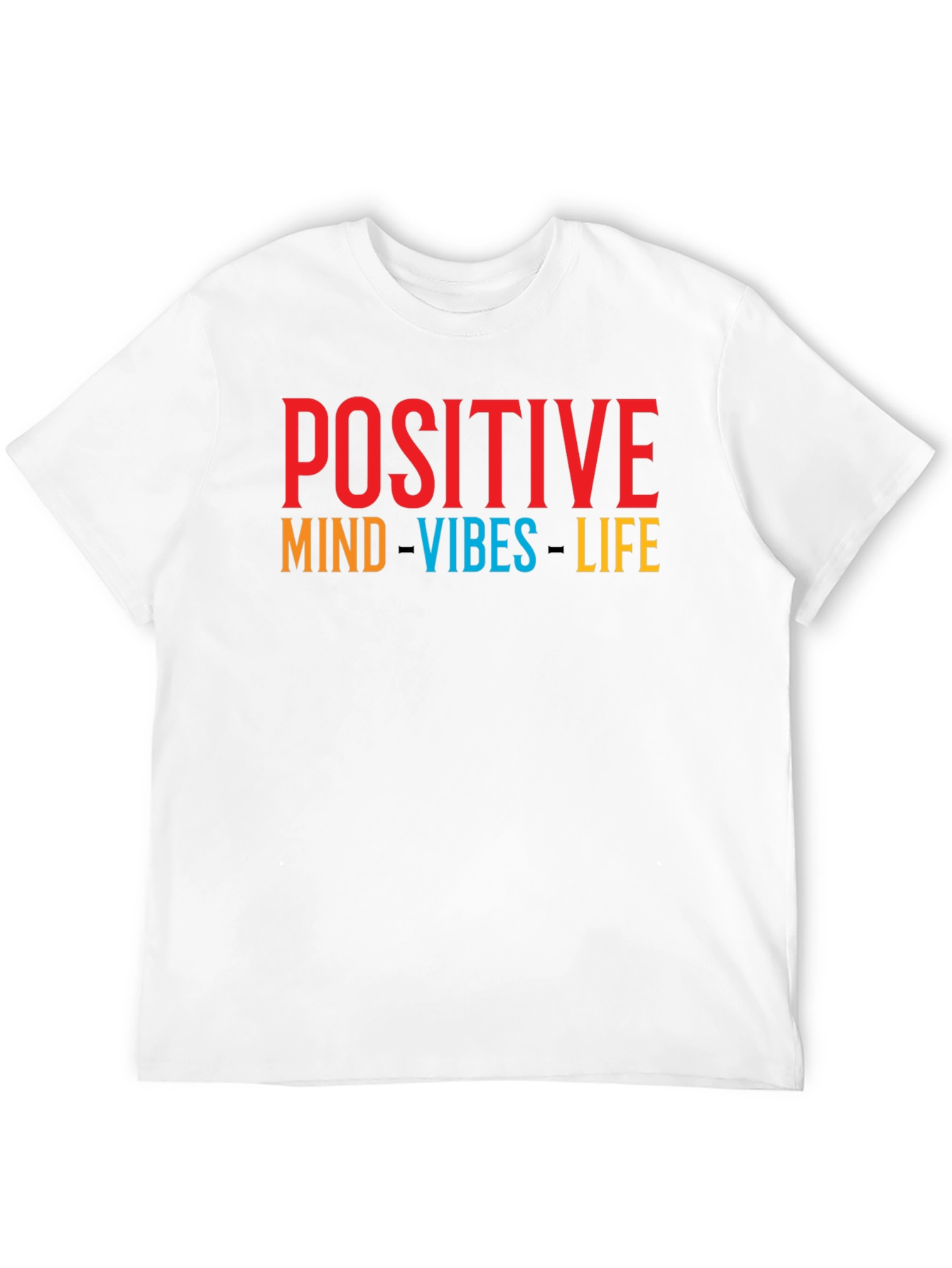 Positive Vibes T-Shirt - Graphic Print Crew Neck Tee