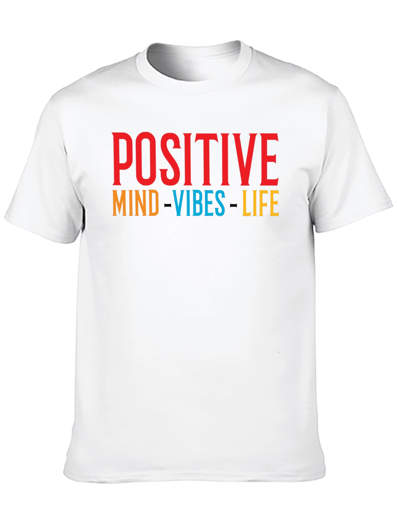 Positive Vibes T-Shirt - Graphic Print Crew Neck Tee