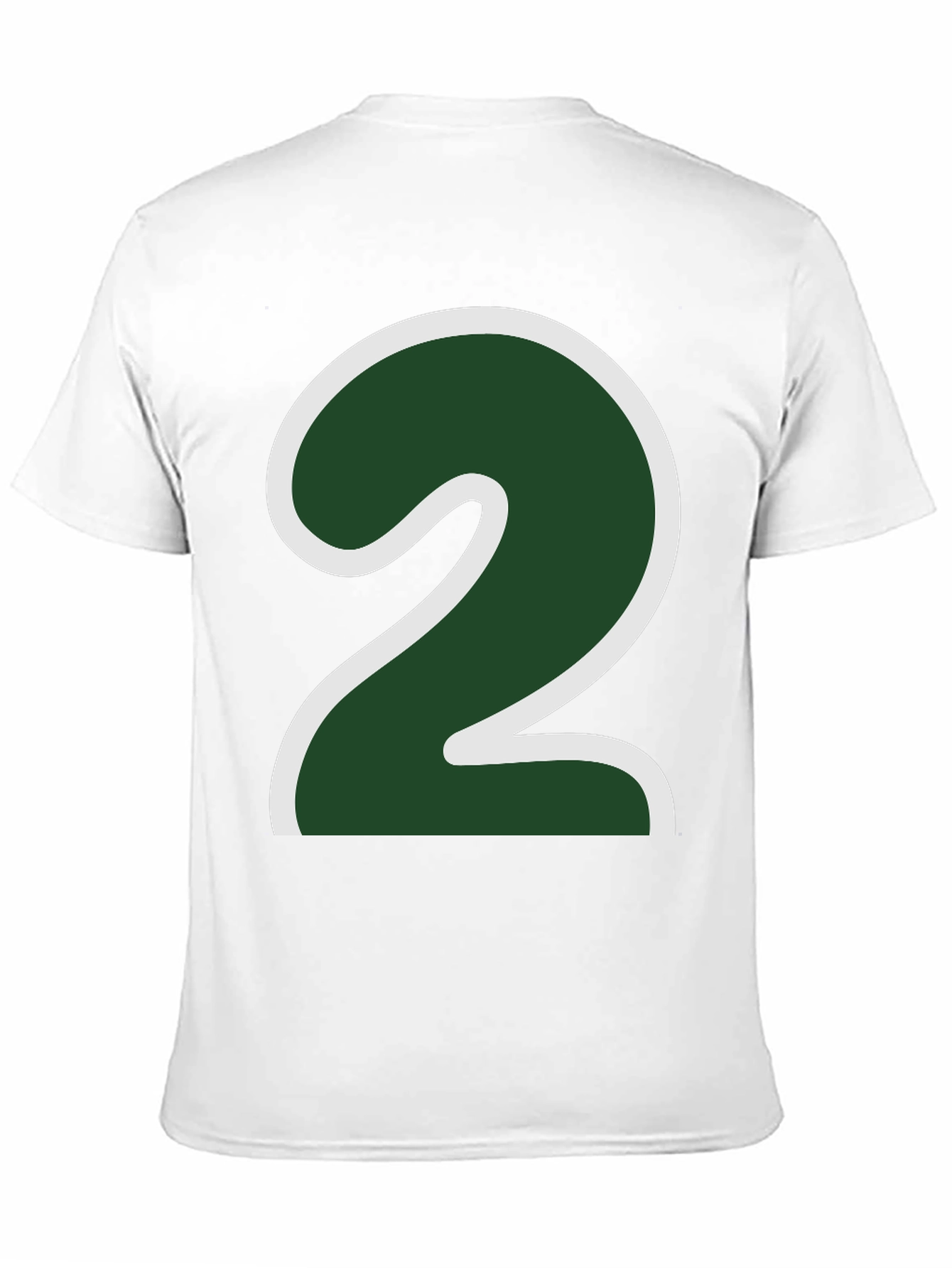 Number Two Graphic Tee - Dark Green & White