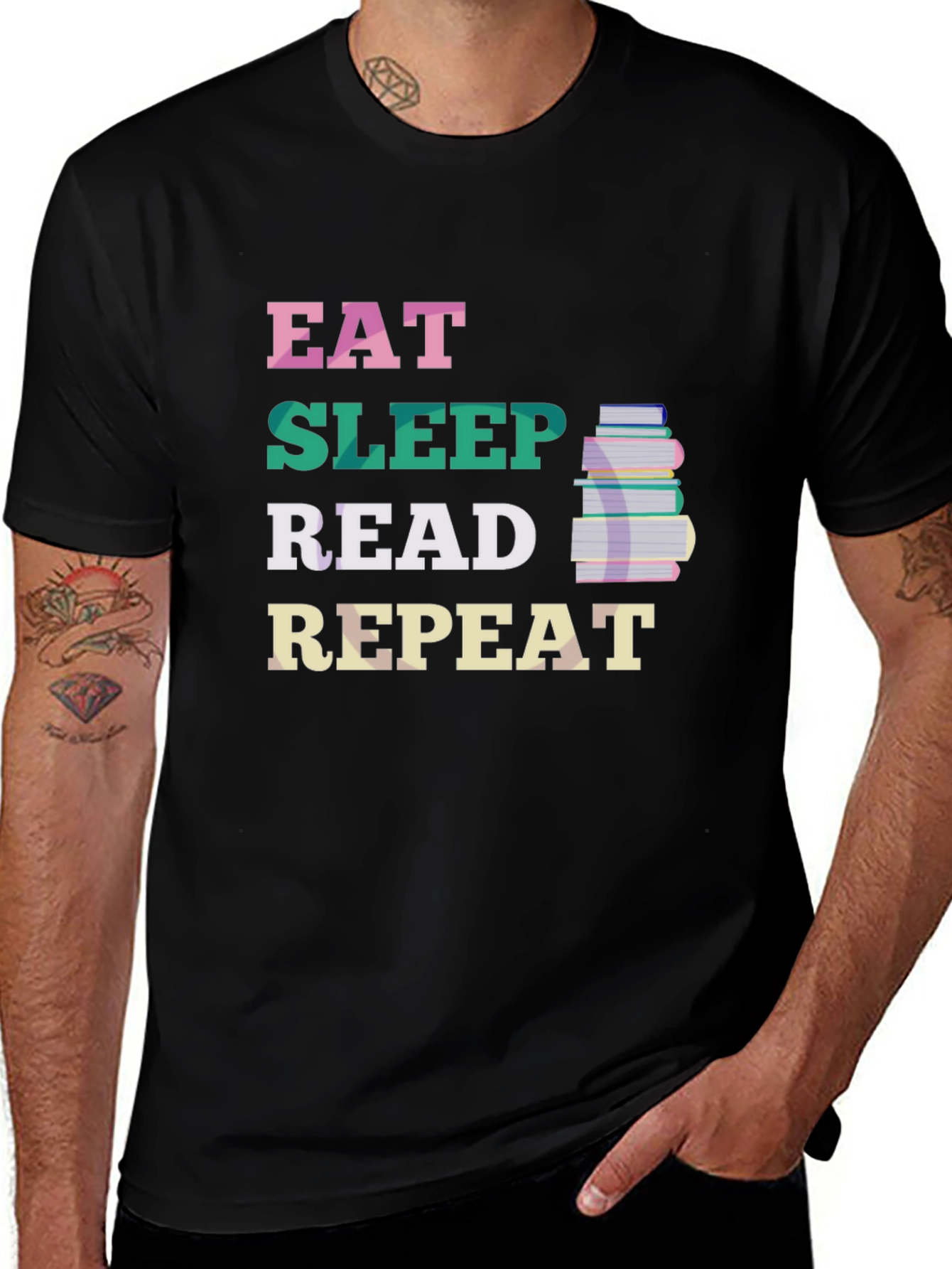 Eat Sleep Read Repeat T-Shirt - Book Lover Tee