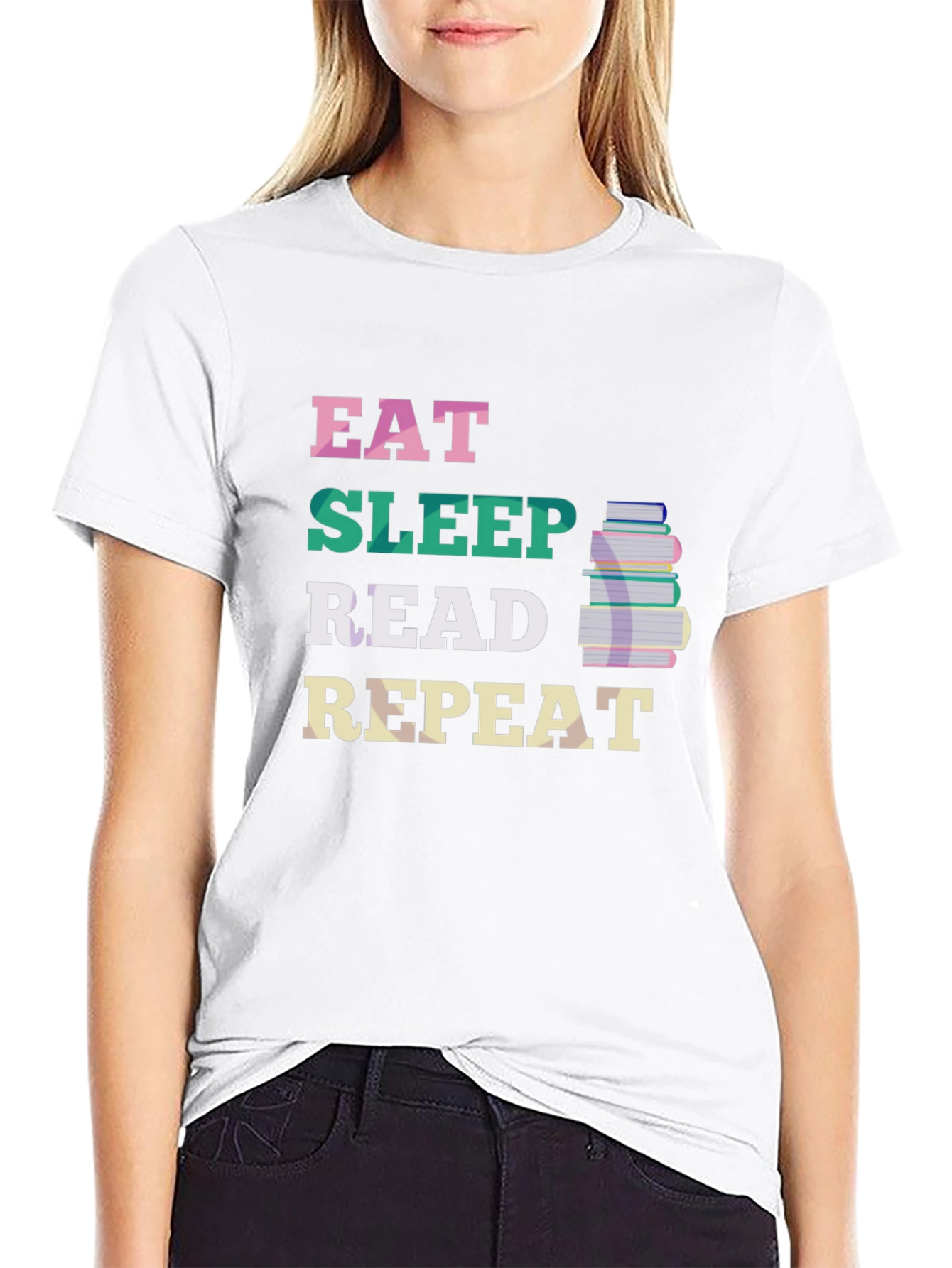Eat Sleep Read Repeat T-Shirt - Book Lover Tee