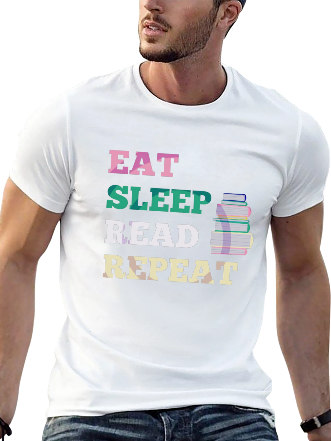Eat Sleep Read Repeat T-Shirt - Book Lover Tee