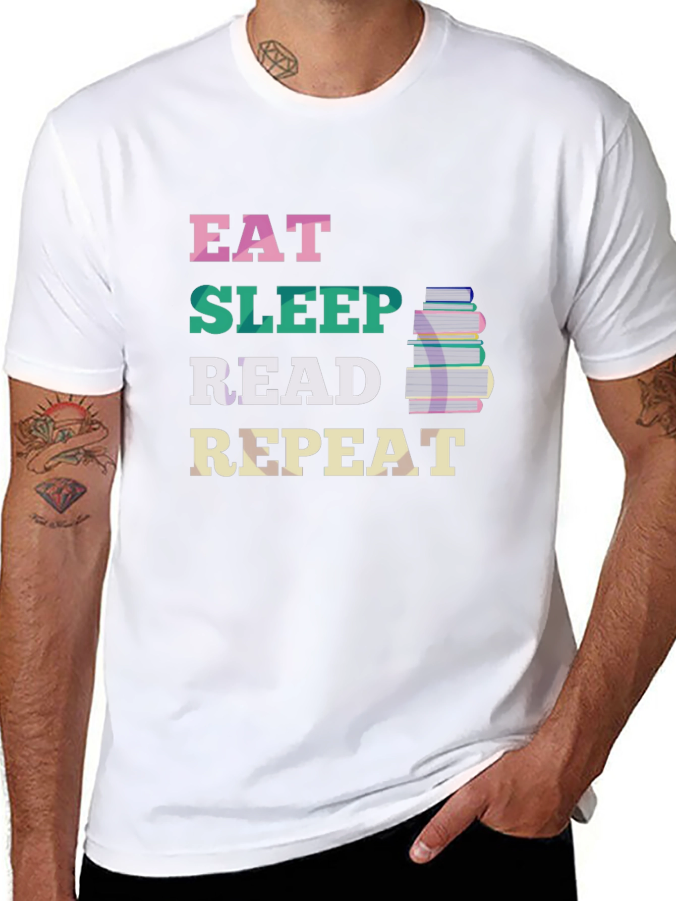 Eat Sleep Read Repeat T-Shirt - Book Lover Tee