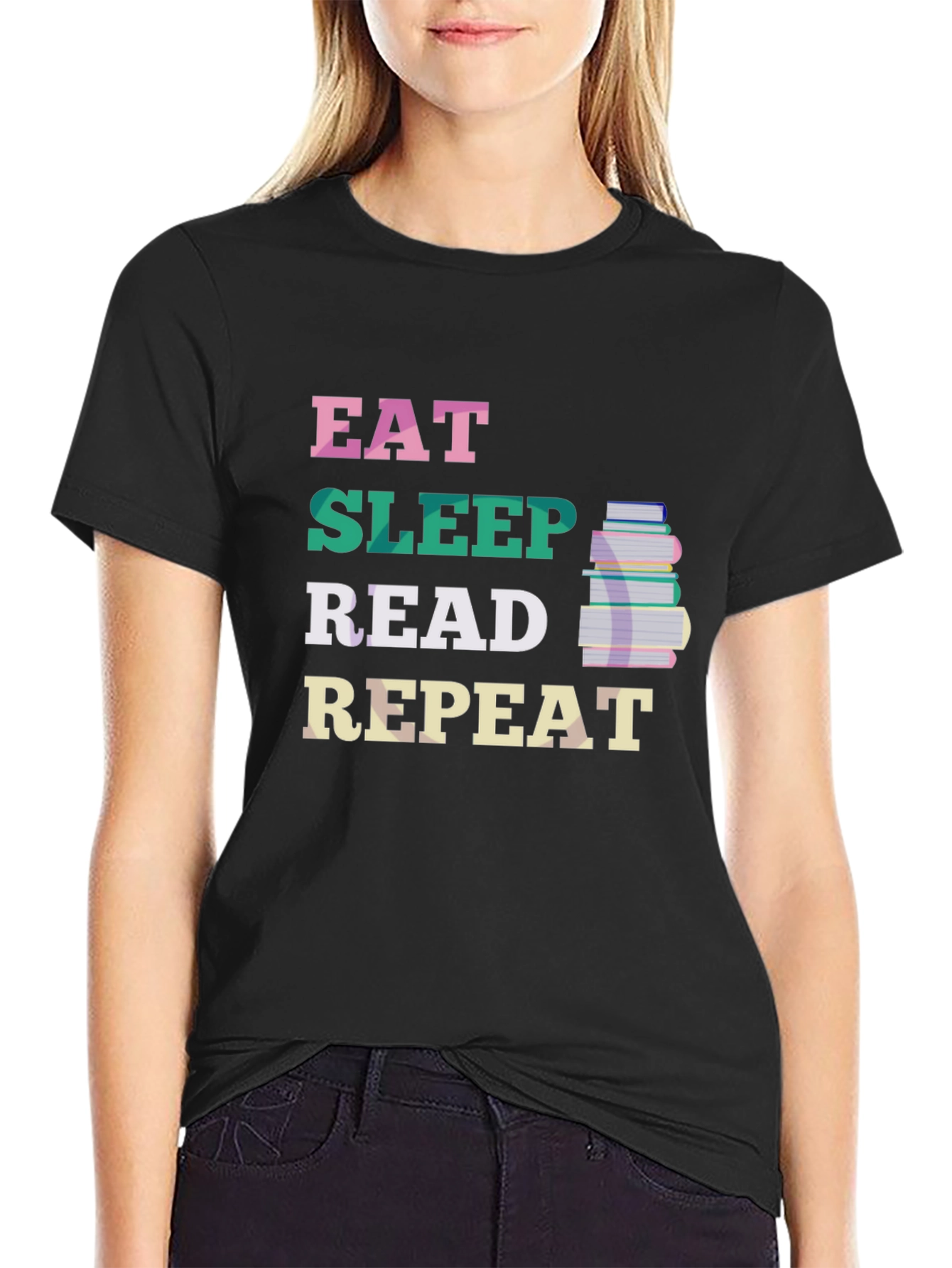 Eat Sleep Read Repeat T-Shirt - Book Lover Tee