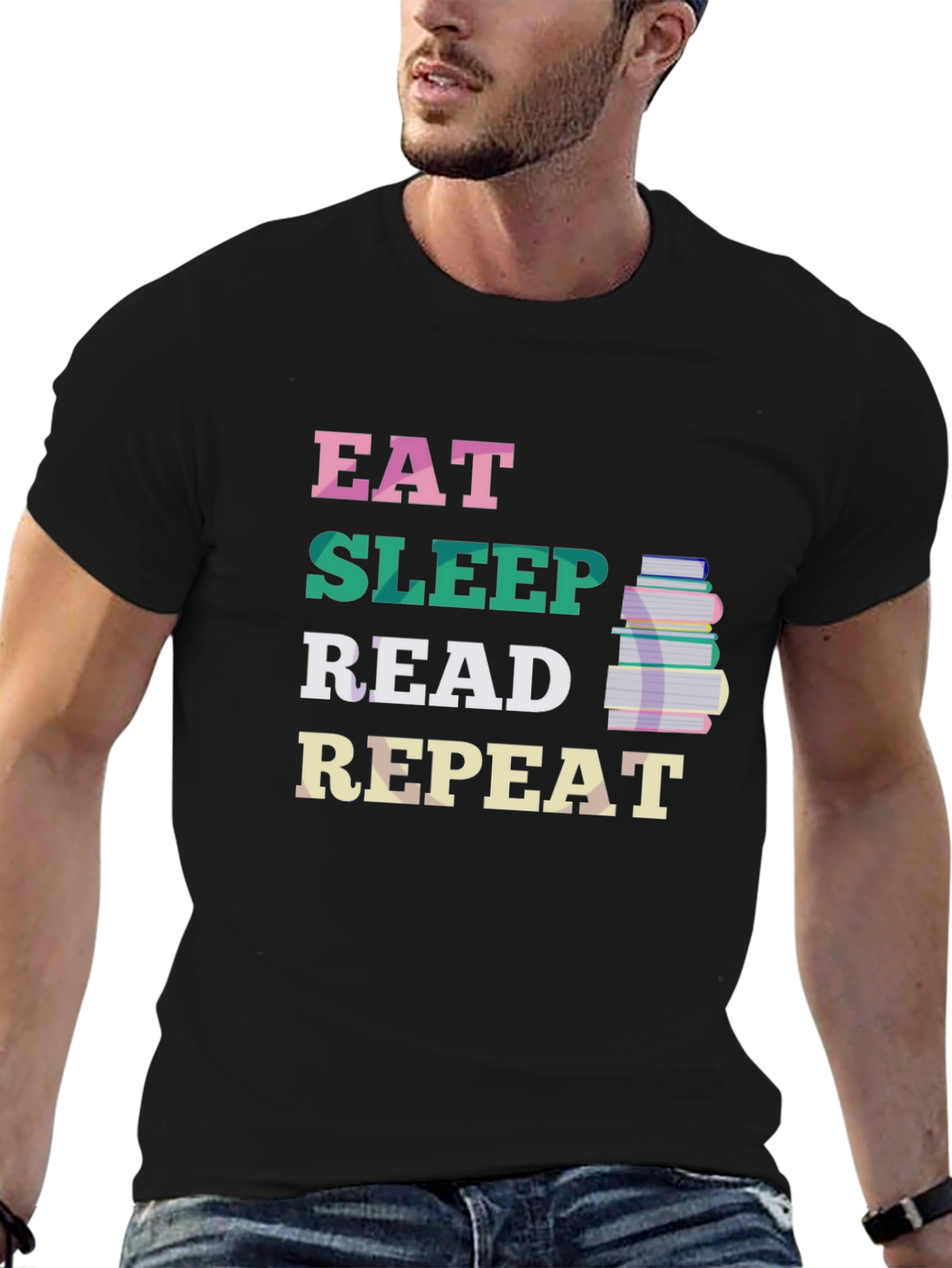Eat Sleep Read Repeat T-Shirt - Book Lover Tee