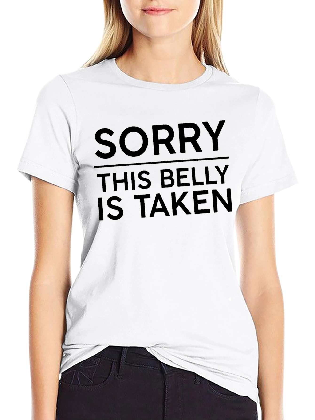 Funny Sorry This Belly Is Taken Graphic T-Shirt
