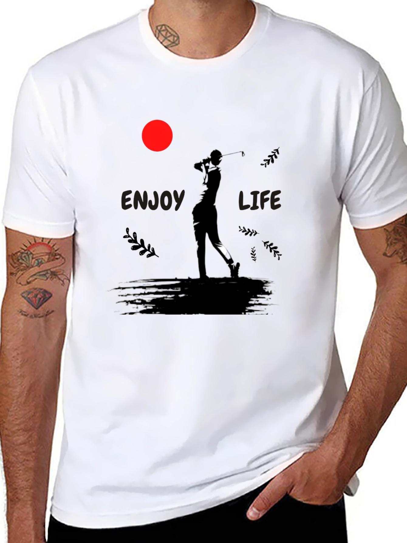 Enjoy Life Golfer Graphic Tee - Black