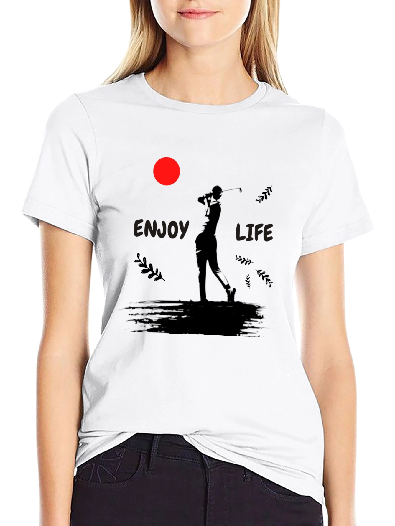 Enjoy Life Golfer Graphic Tee - Black