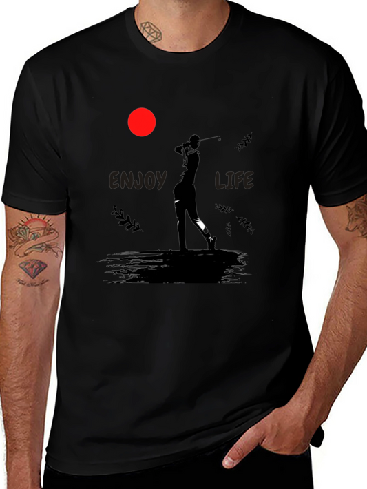 Enjoy Life Golfer Graphic Tee - Black