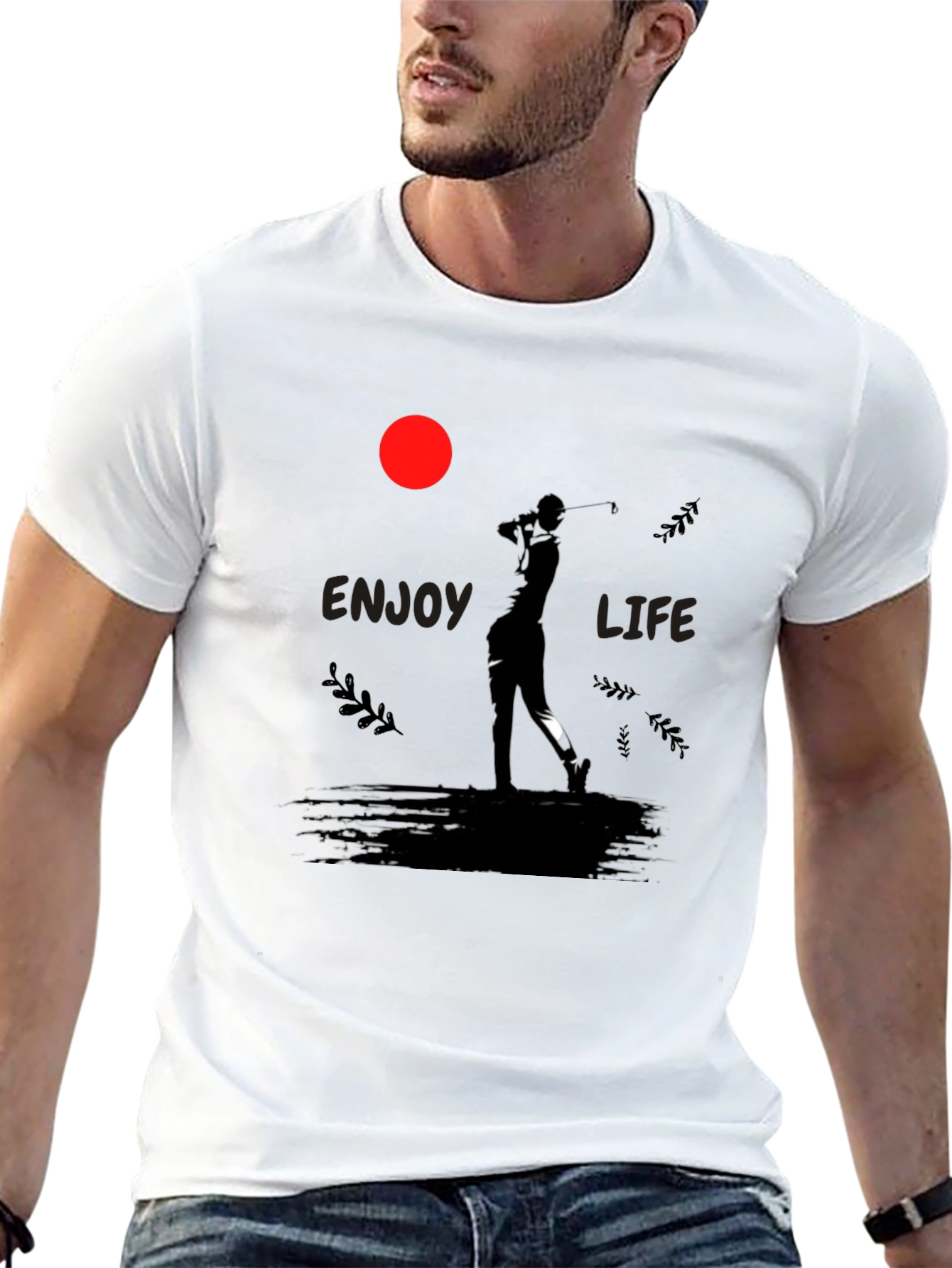 Enjoy Life Golfer Graphic Tee - Black