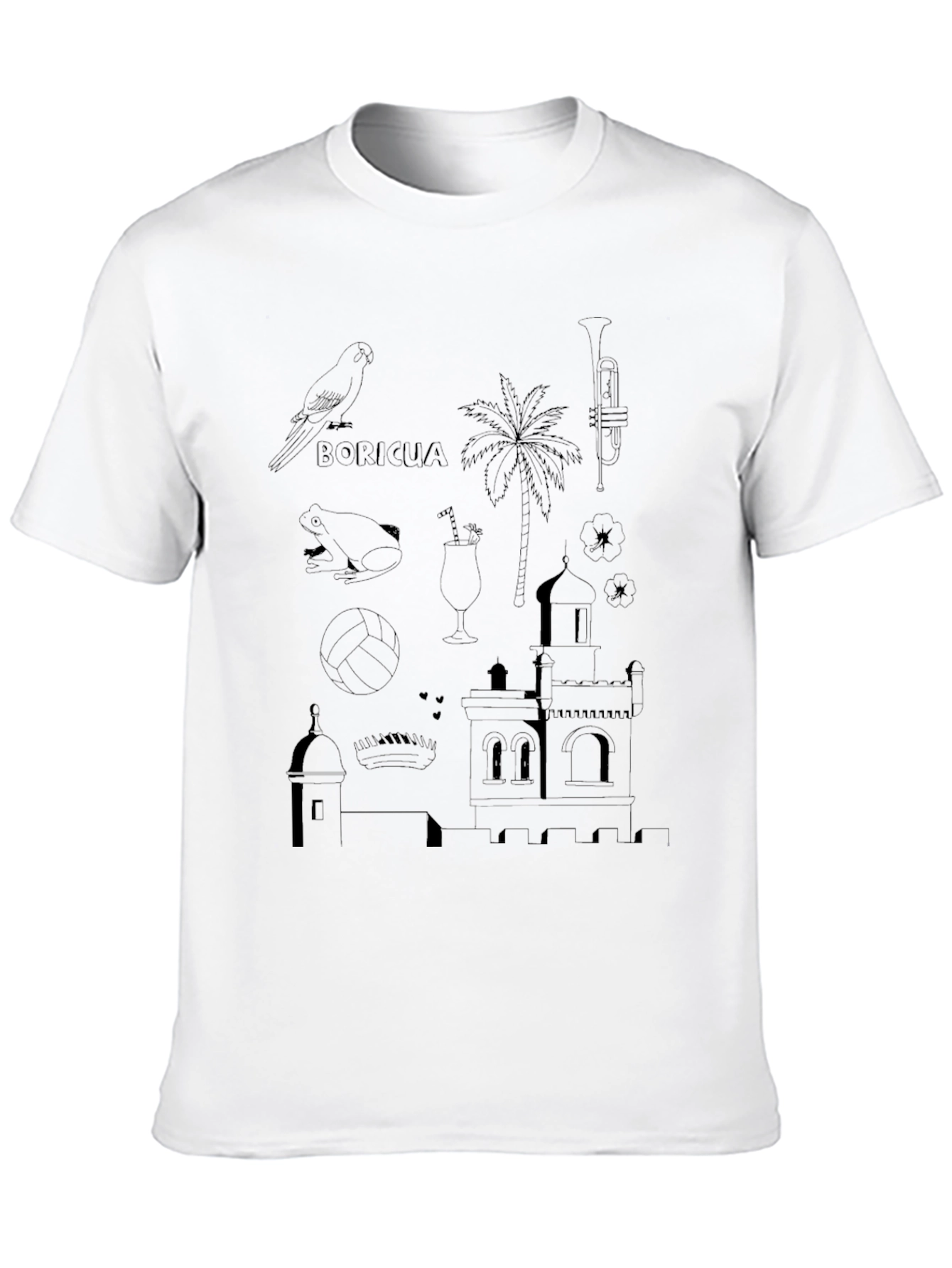 Puerto Rico Icons Mens T-Shirt - Black