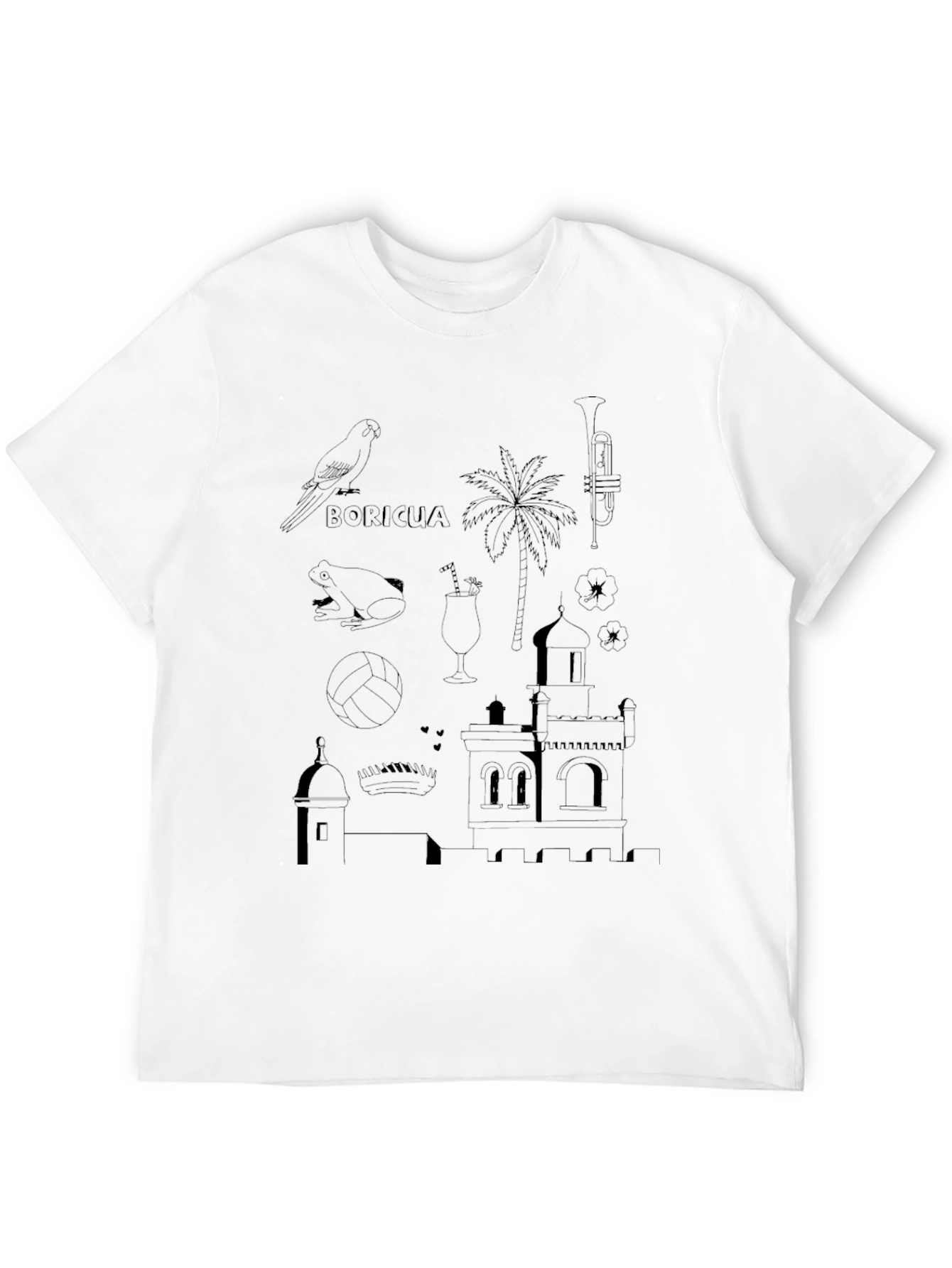 Puerto Rico Icons Mens T-Shirt - Black