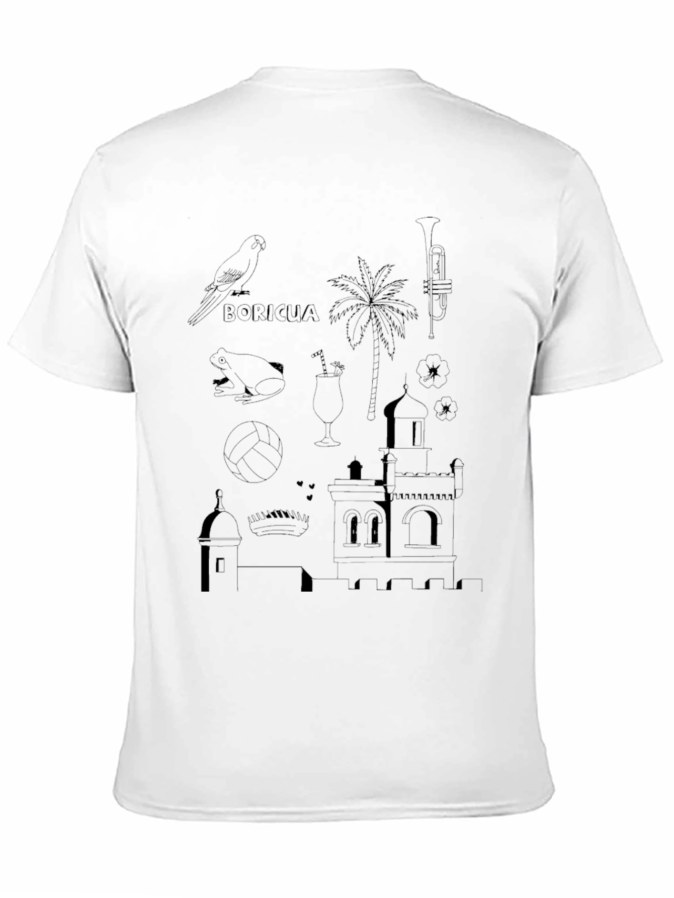 Puerto Rico Icons Mens T-Shirt - Black