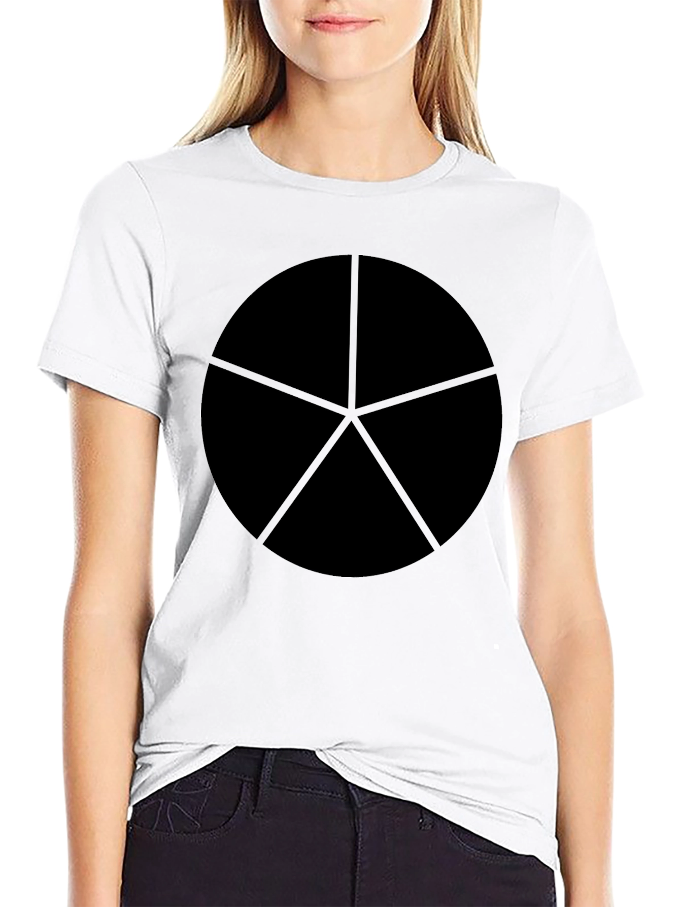 Geometric Star Circle Black Graphic Tee
