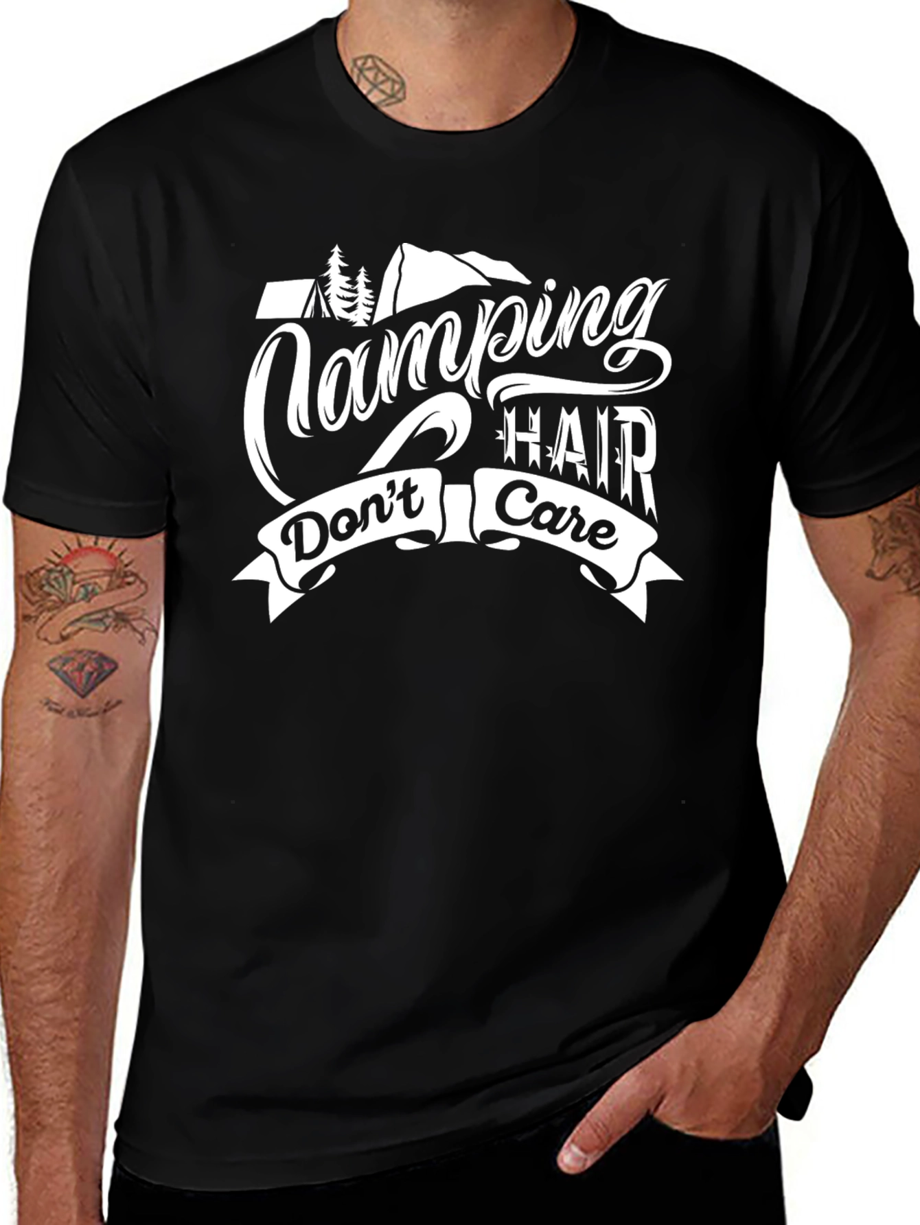 Camping Hair Dont Care Graphic Tee