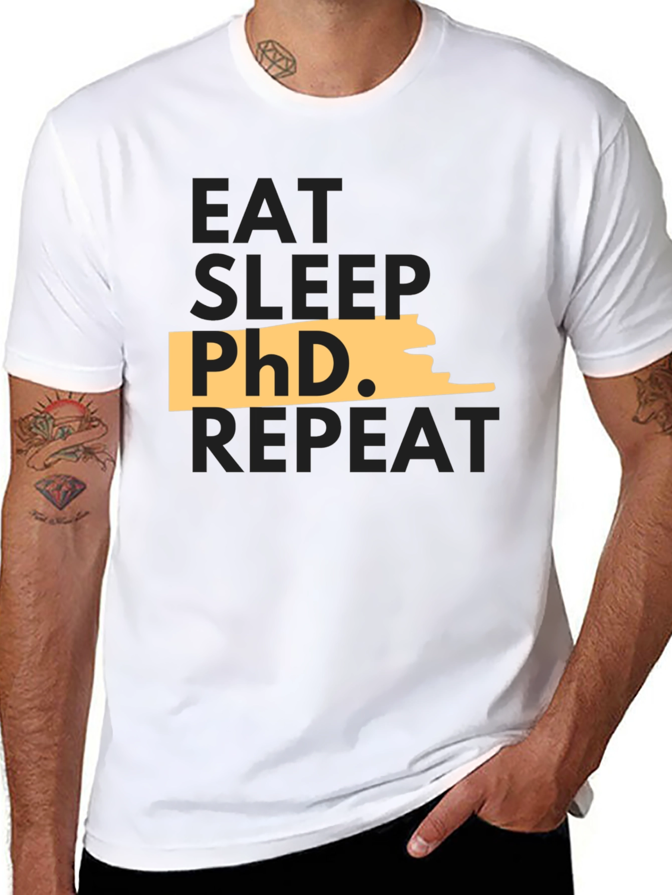 Eat Sleep PhD Repeat Black T-Shirt