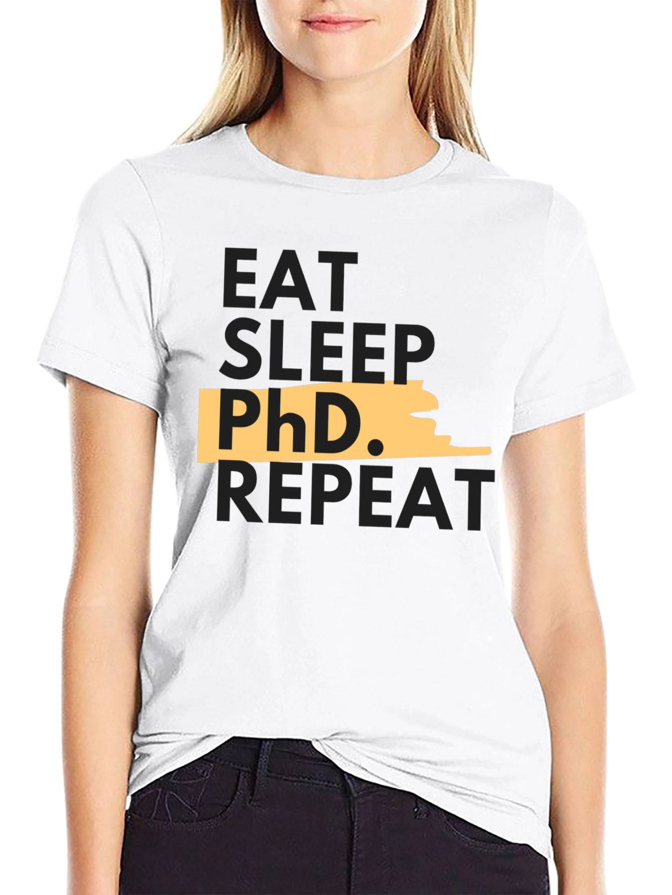 Eat Sleep PhD Repeat Black T-Shirt