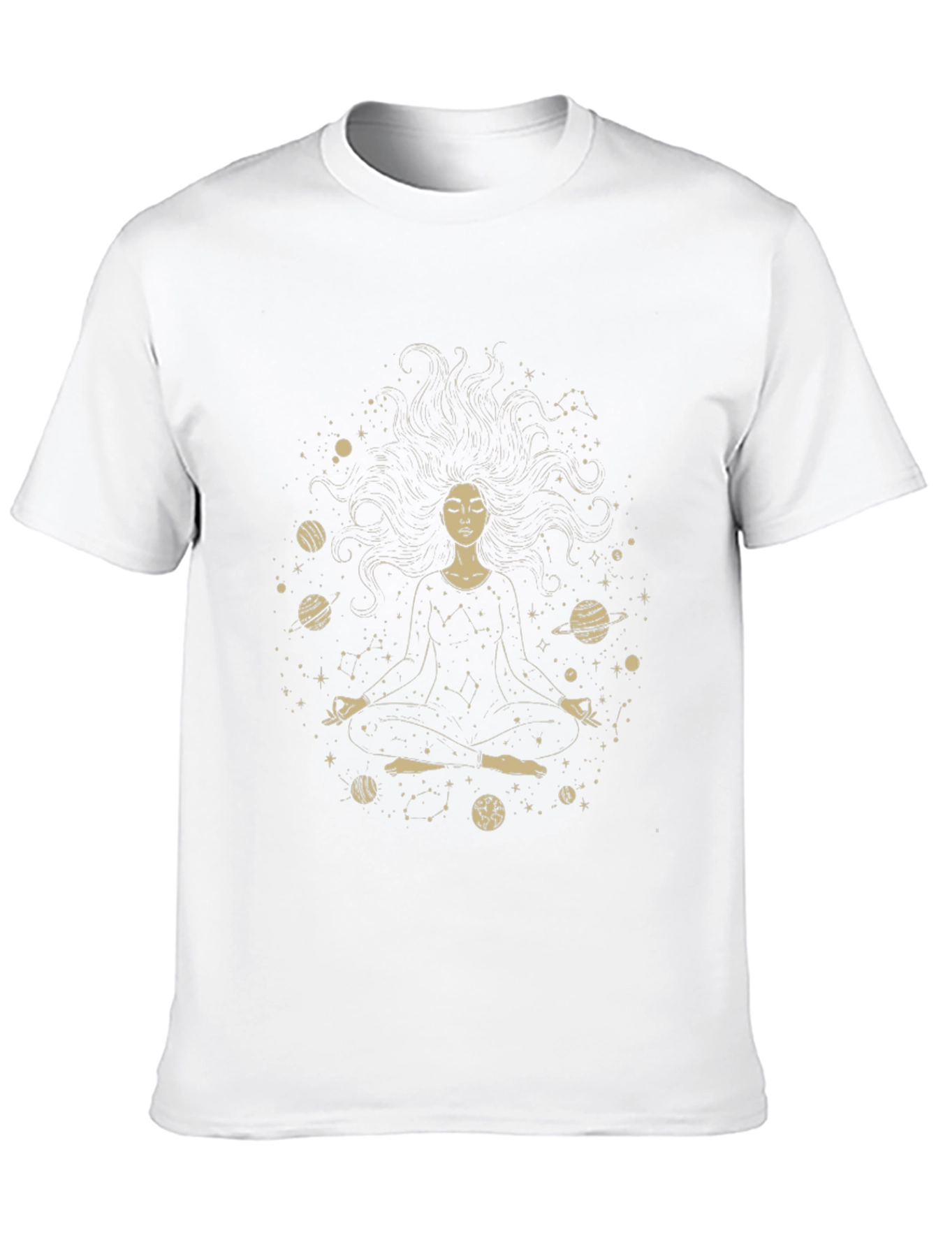 Cosmic Meditation Tee - Unisex Black Graphic T-Shirt