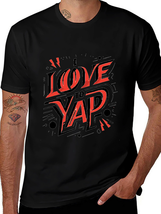 I LOVE TO YAP Graphic Tee - Black Cotton T-Shirt