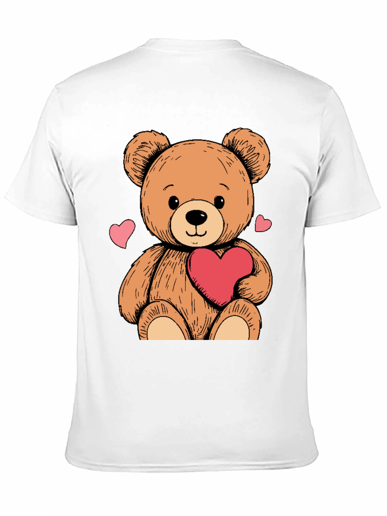 Teddy Bear Heart Graphic Black Tee