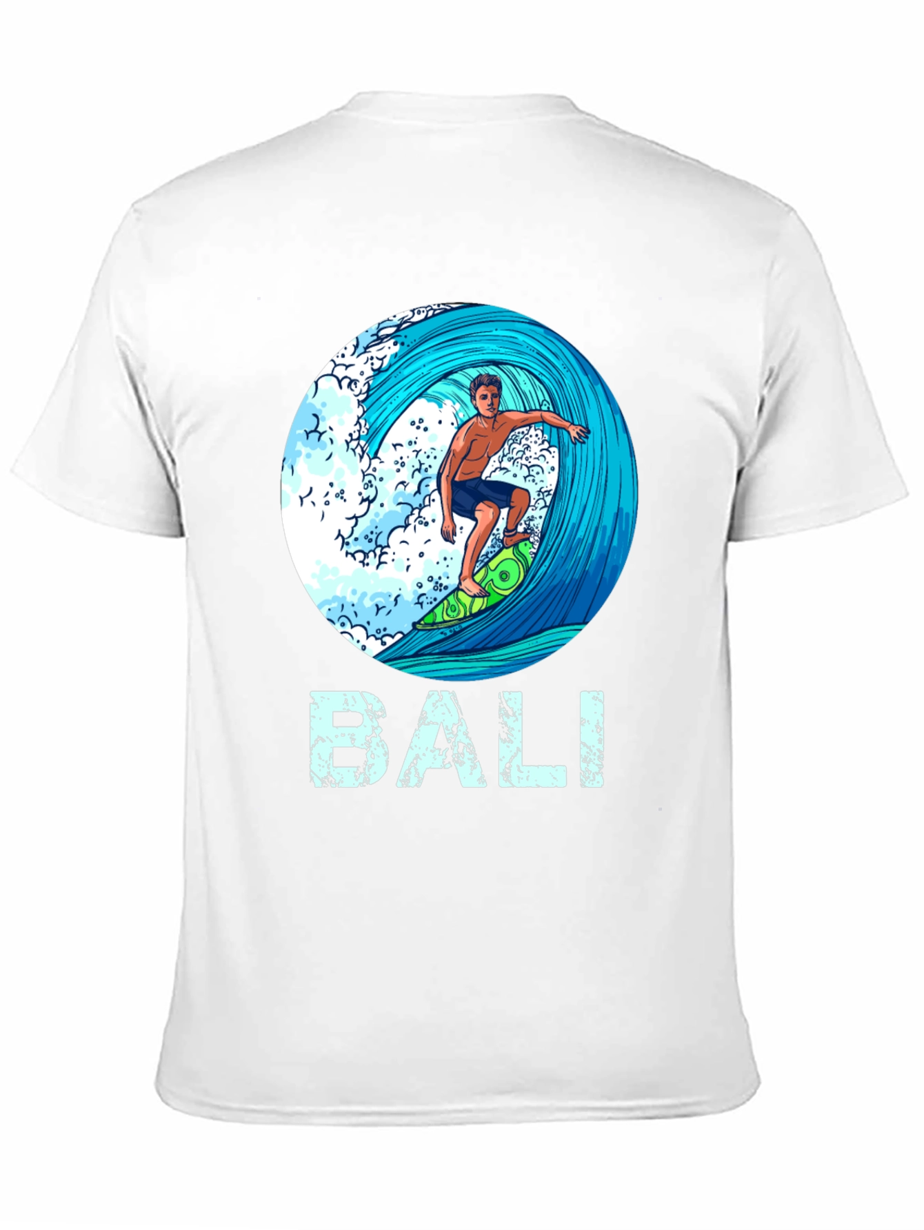 Bali Surfer Graphic T-Shirt - Tropical Island Style