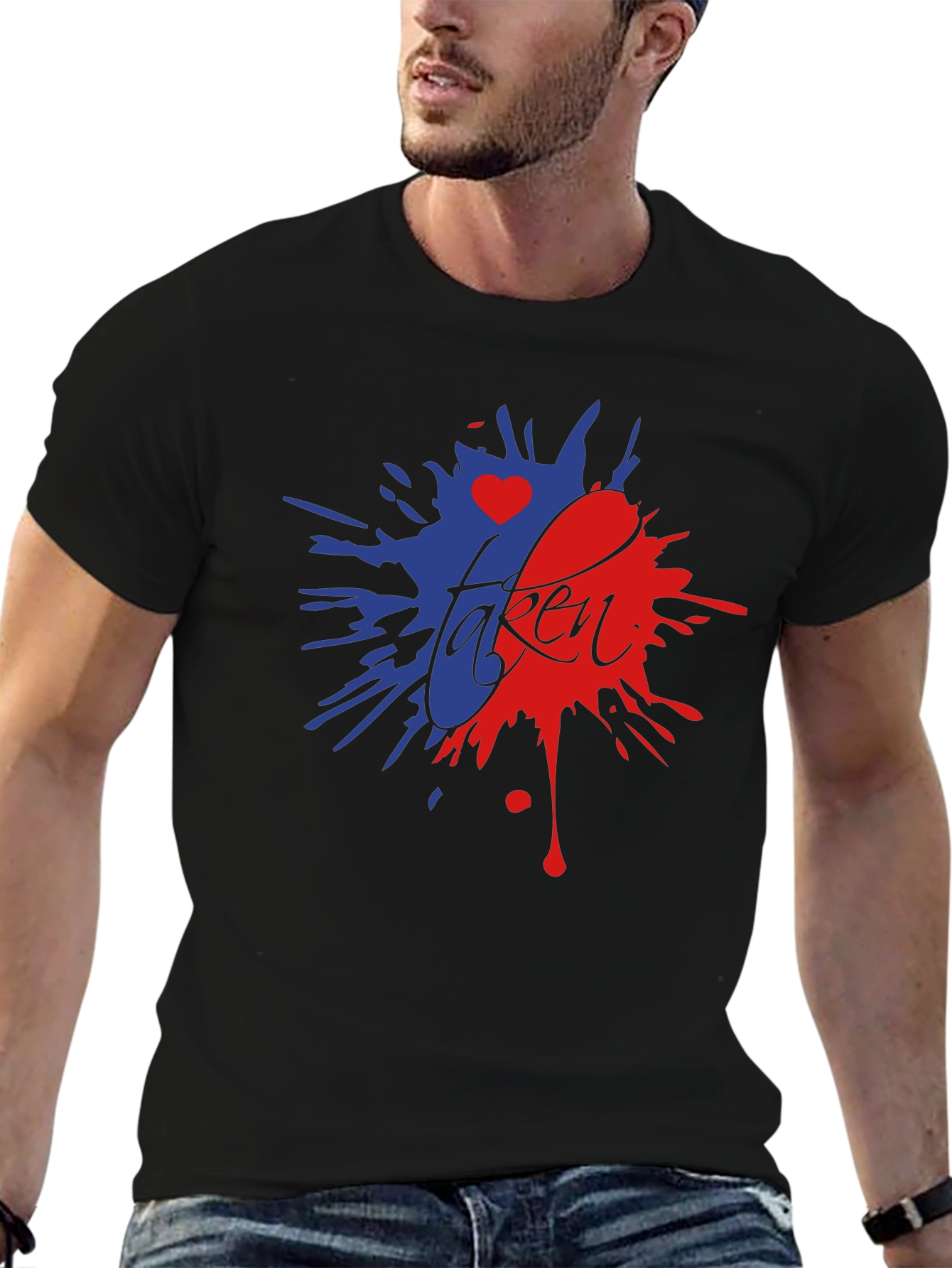 Taken Heart Splatter Graphic Tee - Black